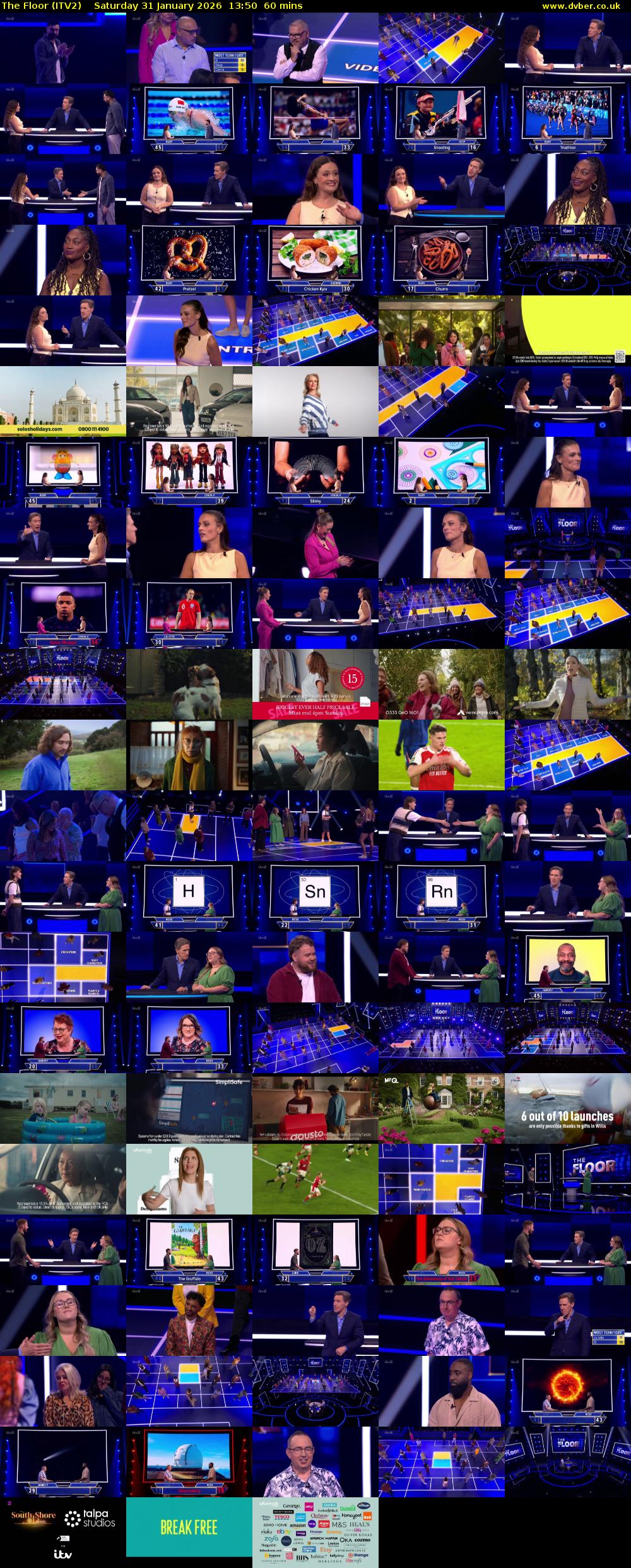 The Floor (ITV2) Saturday 31 January 2026 13:50 - 14:50