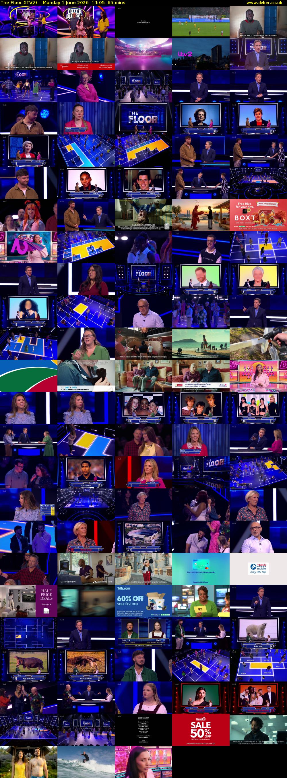 The Floor (ITV2) Monday 1 June 2026 14:05 - 15:10