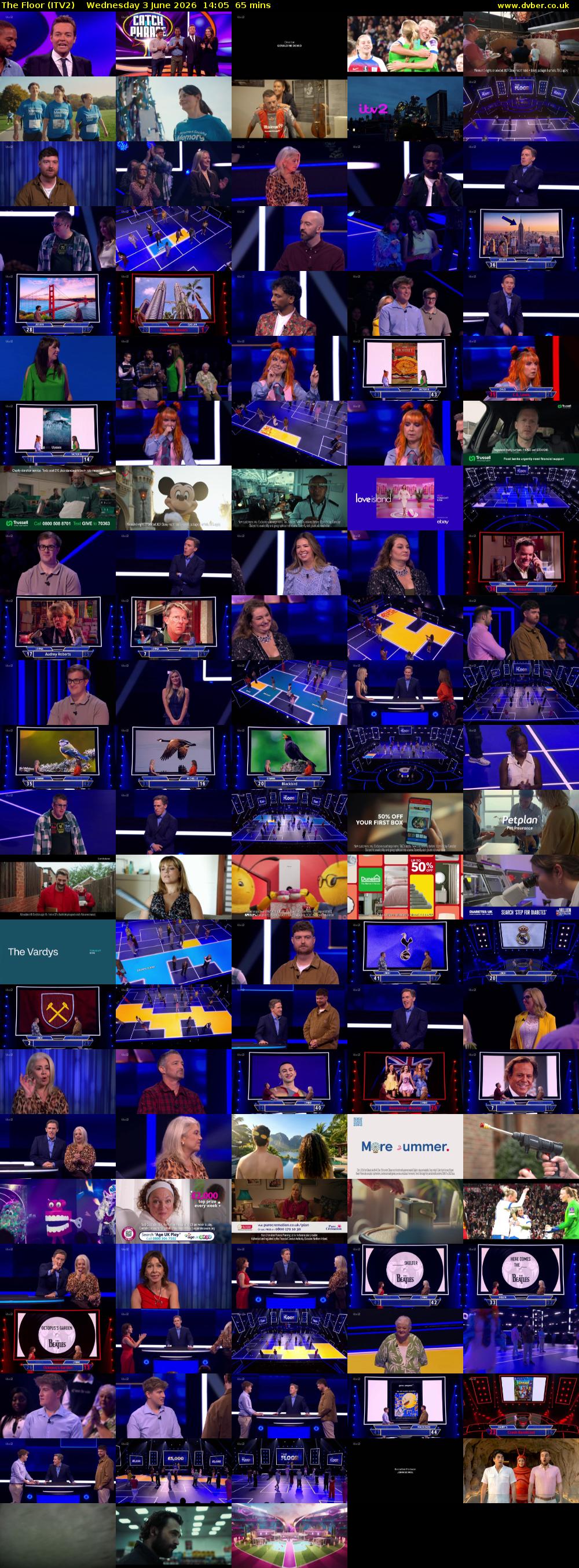 The Floor (ITV2) Wednesday 3 June 2026 14:05 - 15:10