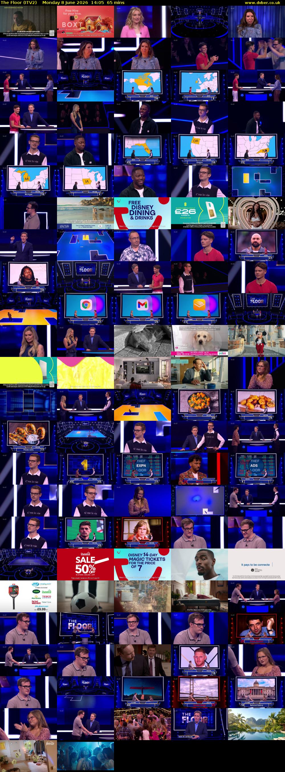 The Floor (ITV2) Monday 8 June 2026 14:05 - 15:10