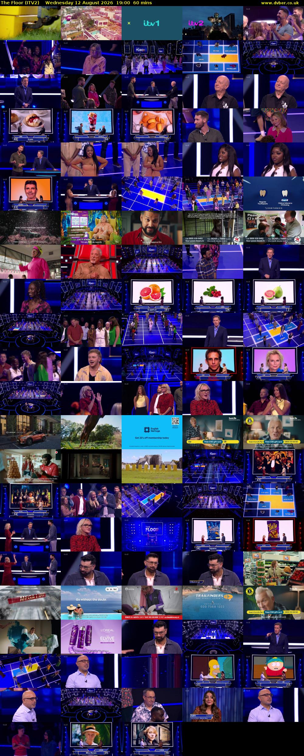 The Floor (ITV2) Wednesday 12 August 2026 19:00 - 20:00