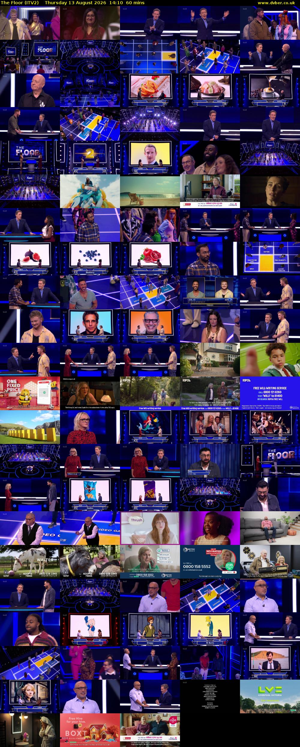 The Floor (ITV2) Thursday 13 August 2026 14:10 - 15:10