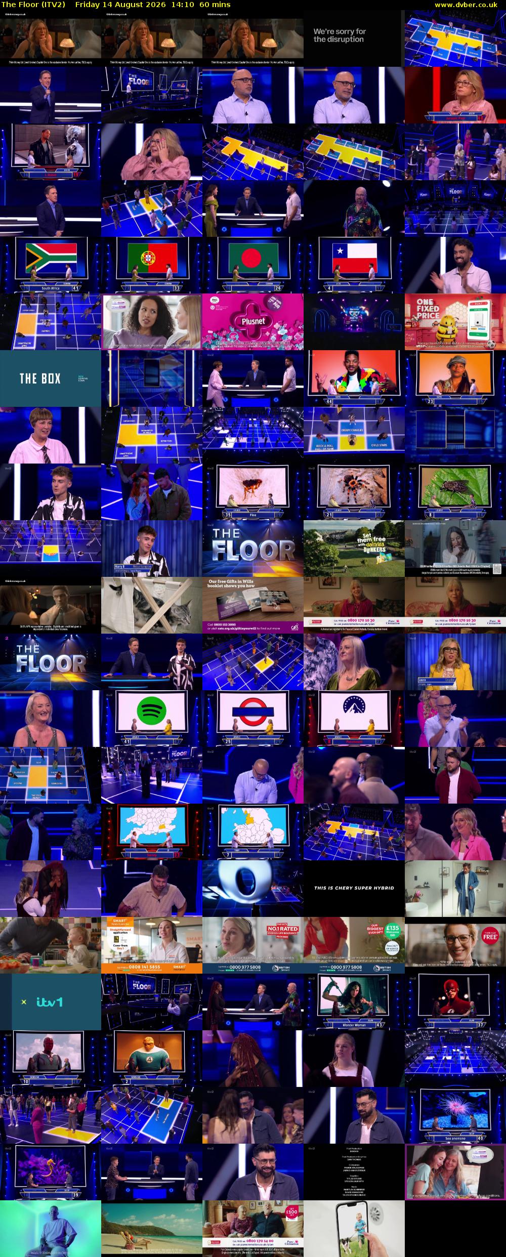 The Floor (ITV2) Friday 14 August 2026 14:10 - 15:10