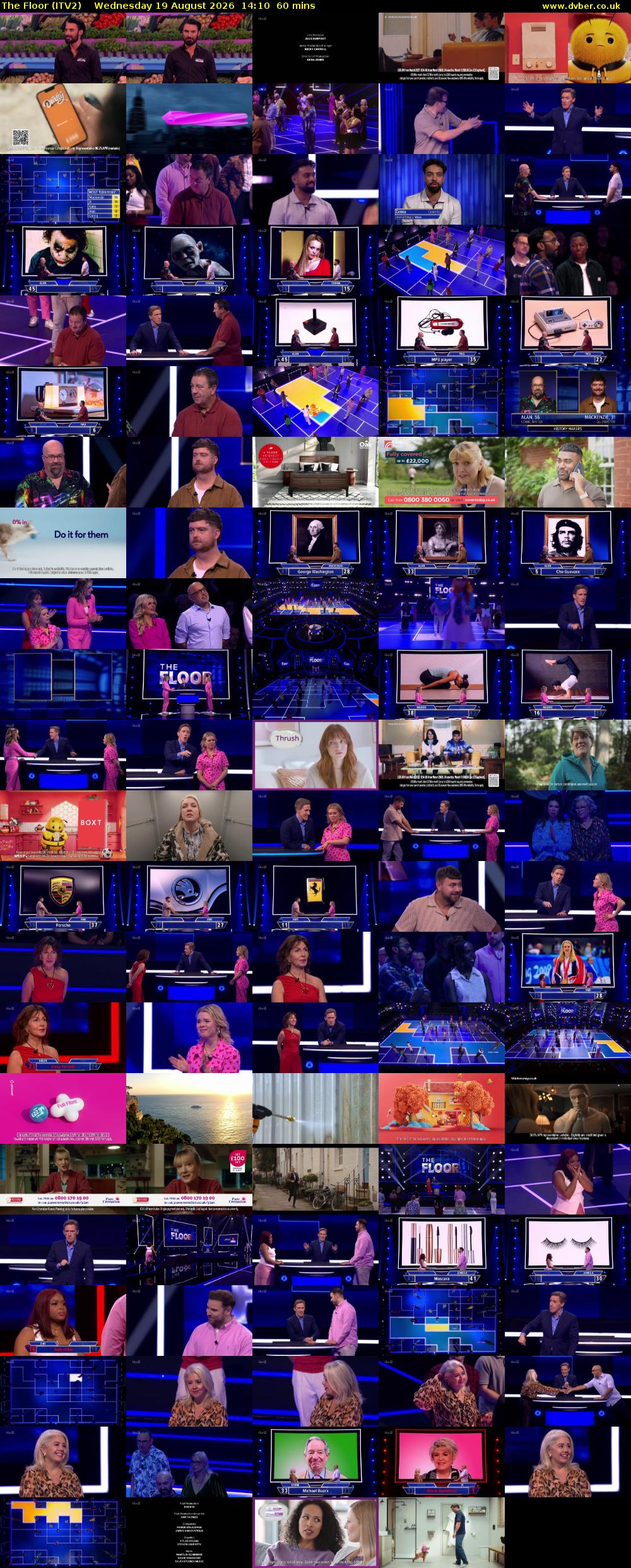 The Floor (ITV2) Wednesday 19 August 2026 14:10 - 15:10