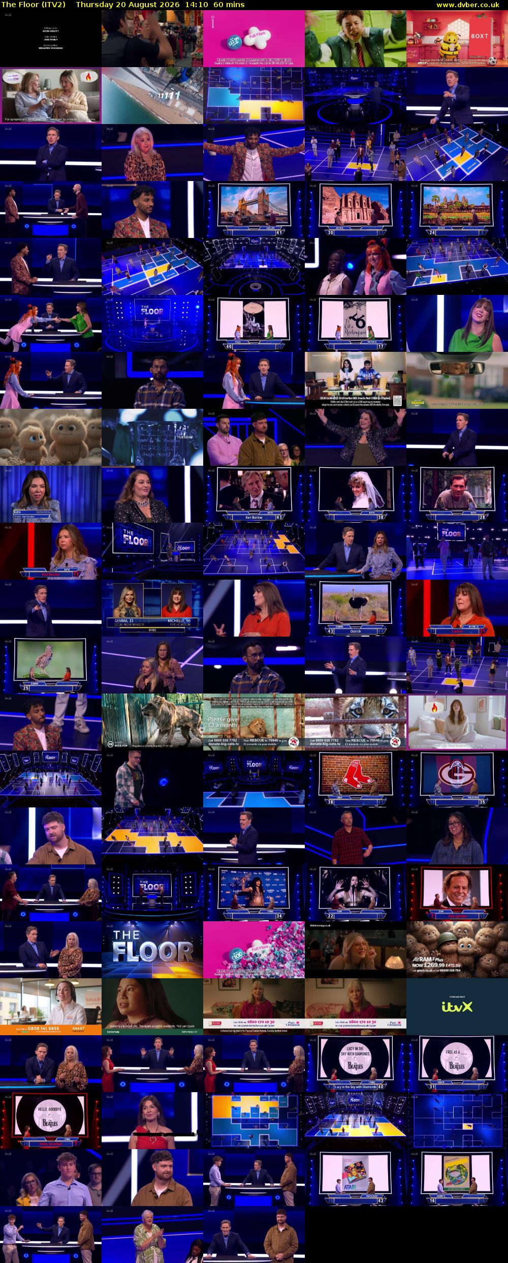The Floor (ITV2) Thursday 20 August 2026 14:10 - 15:10
