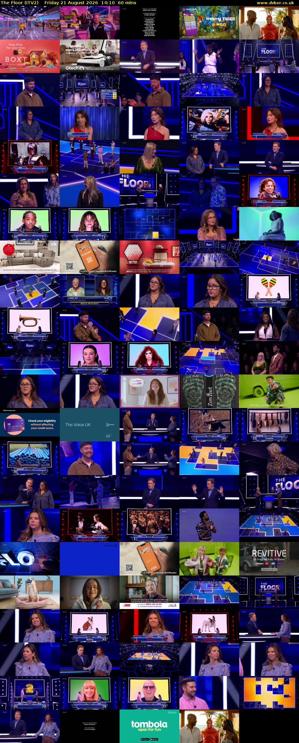 The Floor (ITV2) Friday 21 August 2026 14:10 - 15:10