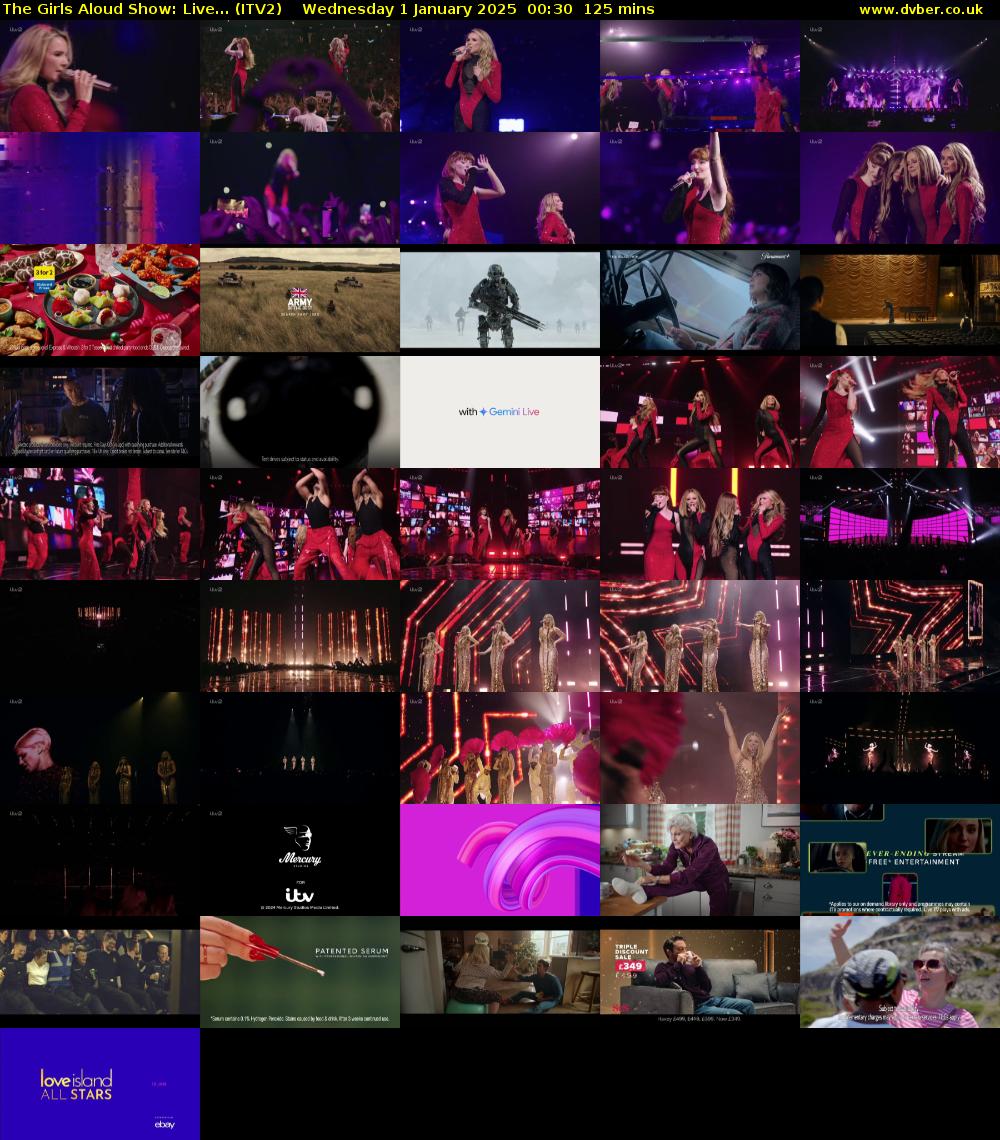 The Girls Aloud Show: Live... (ITV2) Wednesday 1 January 2025 00:30 - 02:35