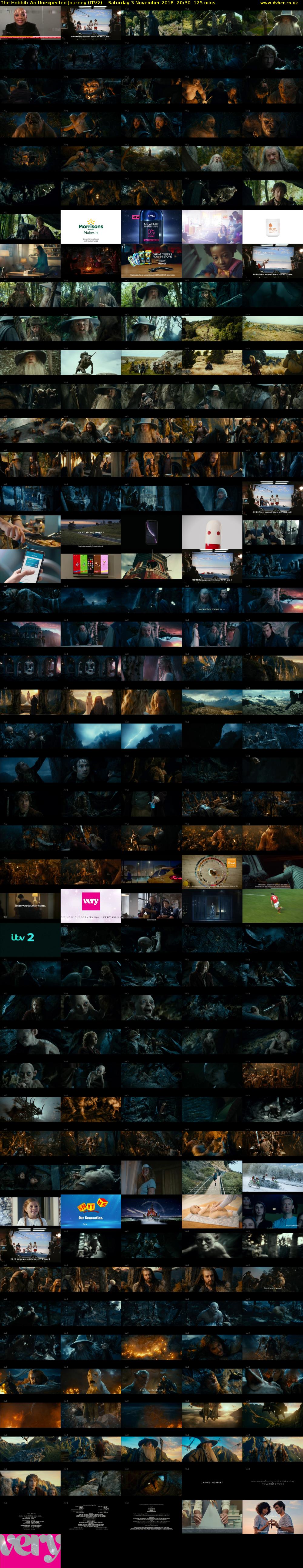 The Hobbit: An Unexpected Journey (ITV2) Saturday 3 November 2018 20:30 - 22:35