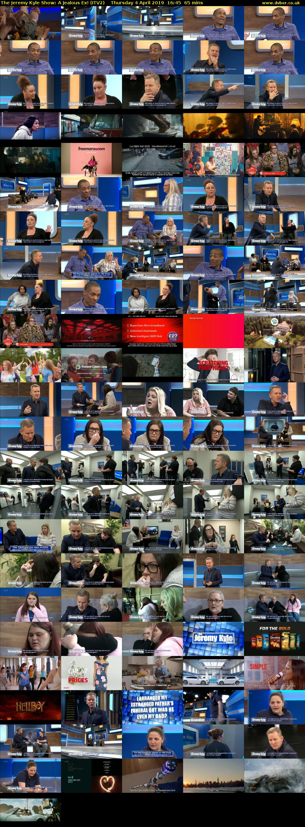 The Jeremy Kyle Show: A Jealous Ex! (ITV2) Thursday 4 April 2019 16:45 - 17:50