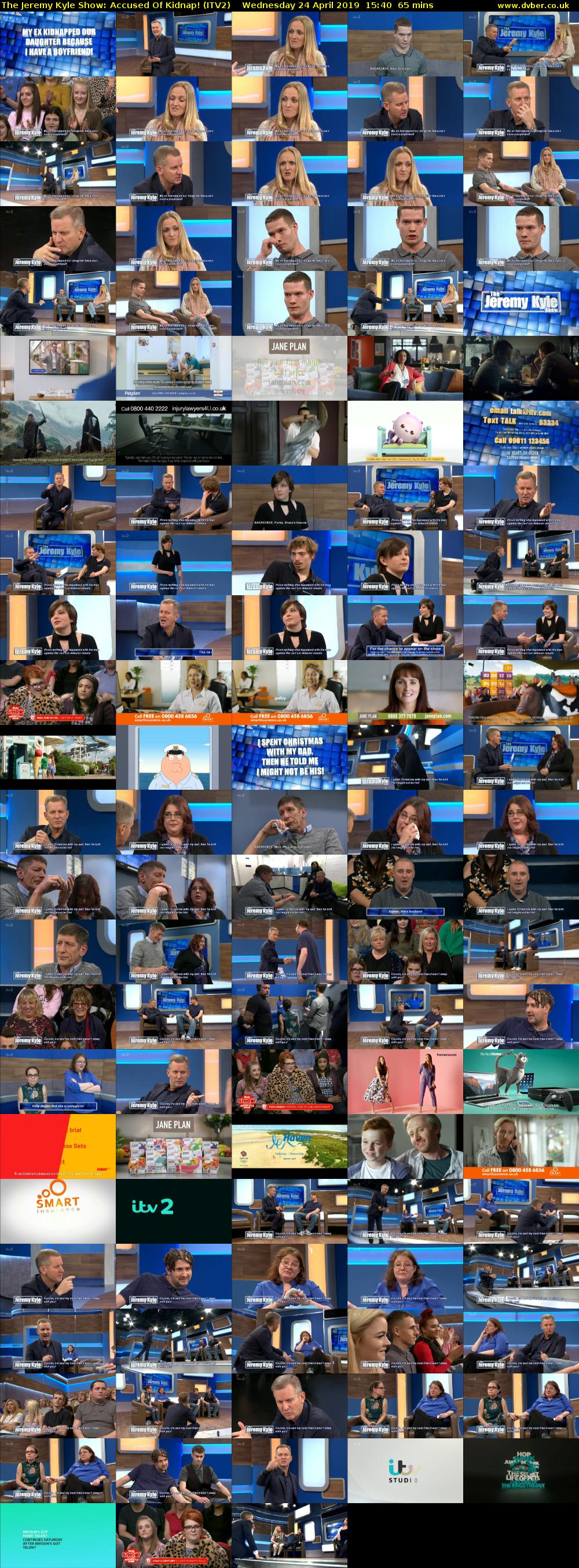 The Jeremy Kyle Show: Accused Of Kidnap! (ITV2) Wednesday 24 April 2019 15:40 - 16:45
