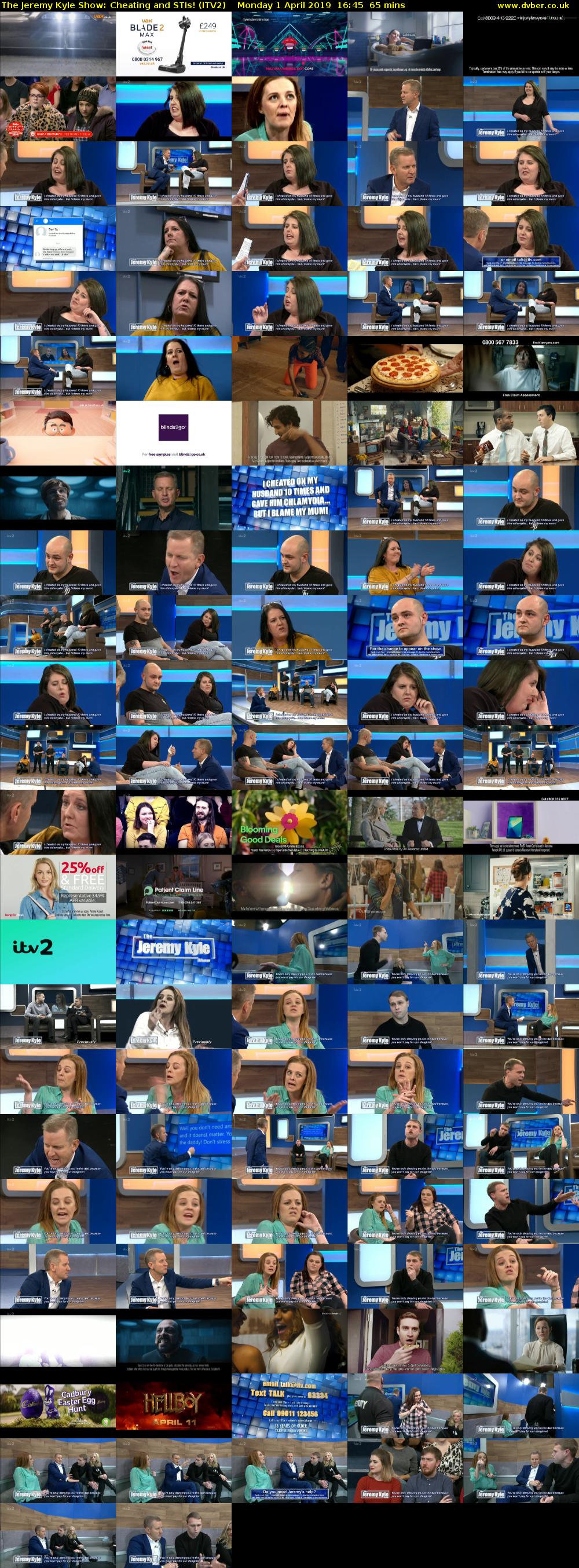 The Jeremy Kyle Show: Cheating and STIs! (ITV2) Monday 1 April 2019 16:45 - 17:50