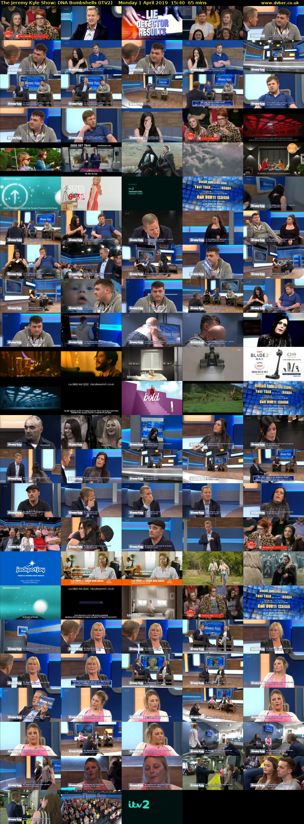 The Jeremy Kyle Show: DNA Bombshells (ITV2) Monday 1 April 2019 15:40 - 16:45
