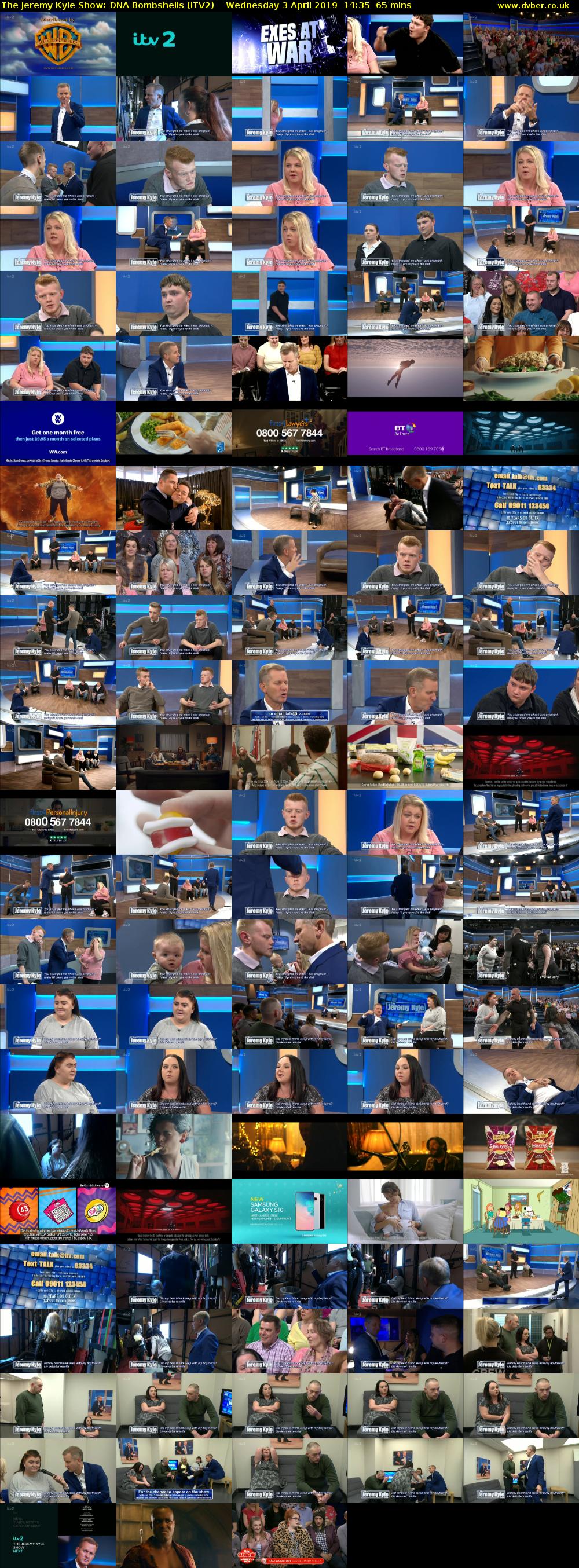 The Jeremy Kyle Show: DNA Bombshells (ITV2) Wednesday 3 April 2019 14:35 - 15:40