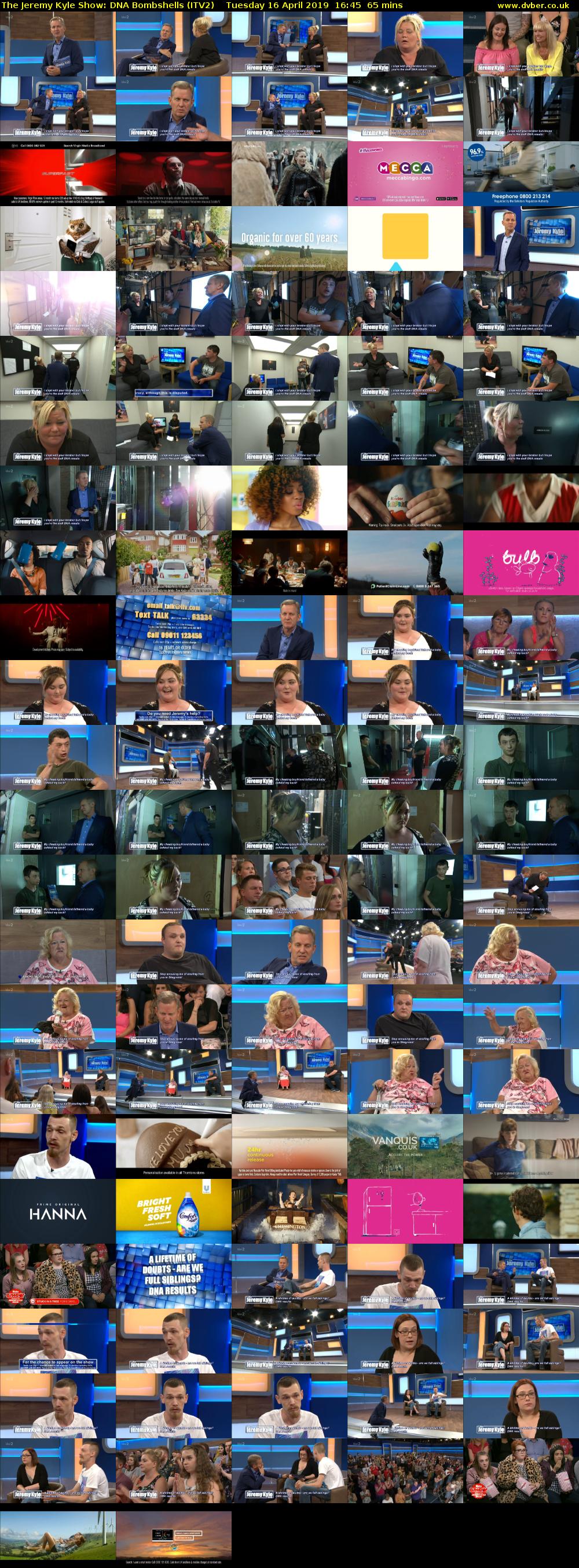 The Jeremy Kyle Show: DNA Bombshells (ITV2) Tuesday 16 April 2019 16:45 - 17:50