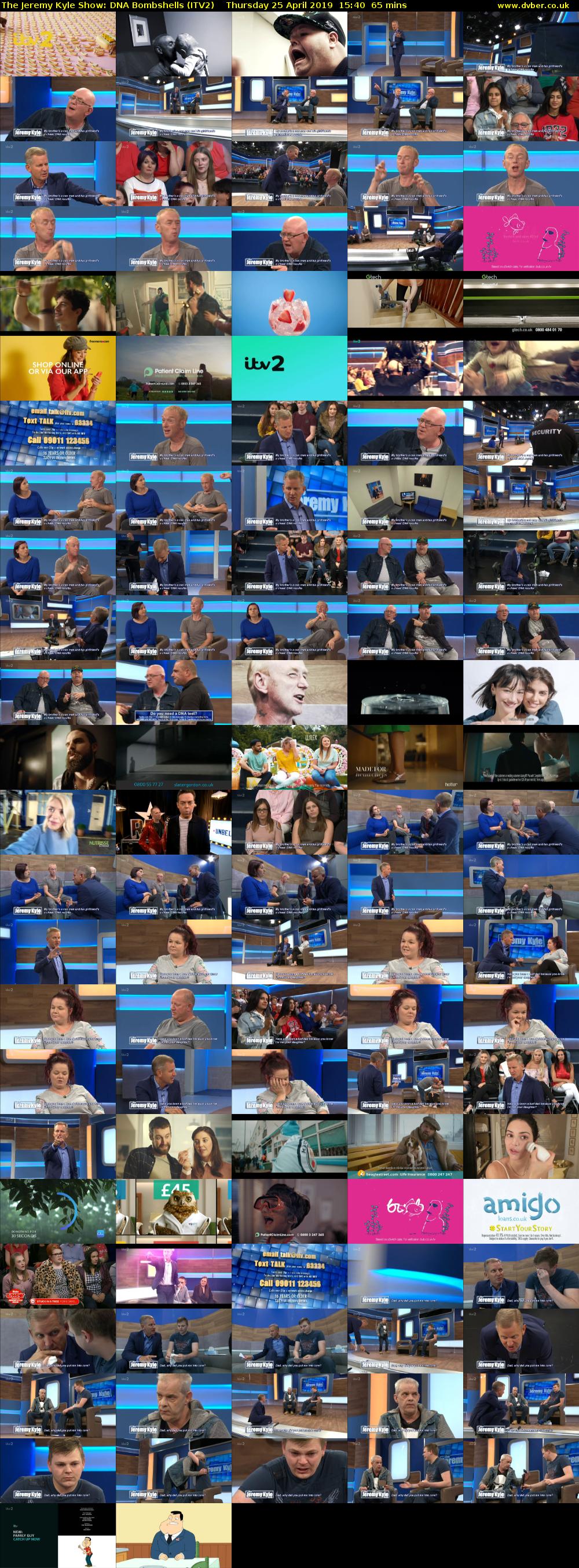 The Jeremy Kyle Show: DNA Bombshells (ITV2) Thursday 25 April 2019 15:40 - 16:45