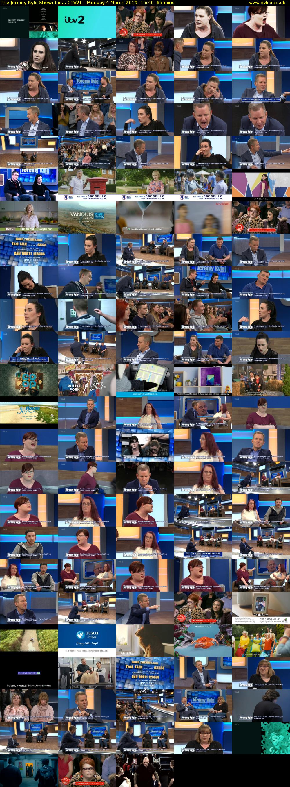 The Jeremy Kyle Show: Lie... (ITV2) Monday 4 March 2019 15:40 - 16:45