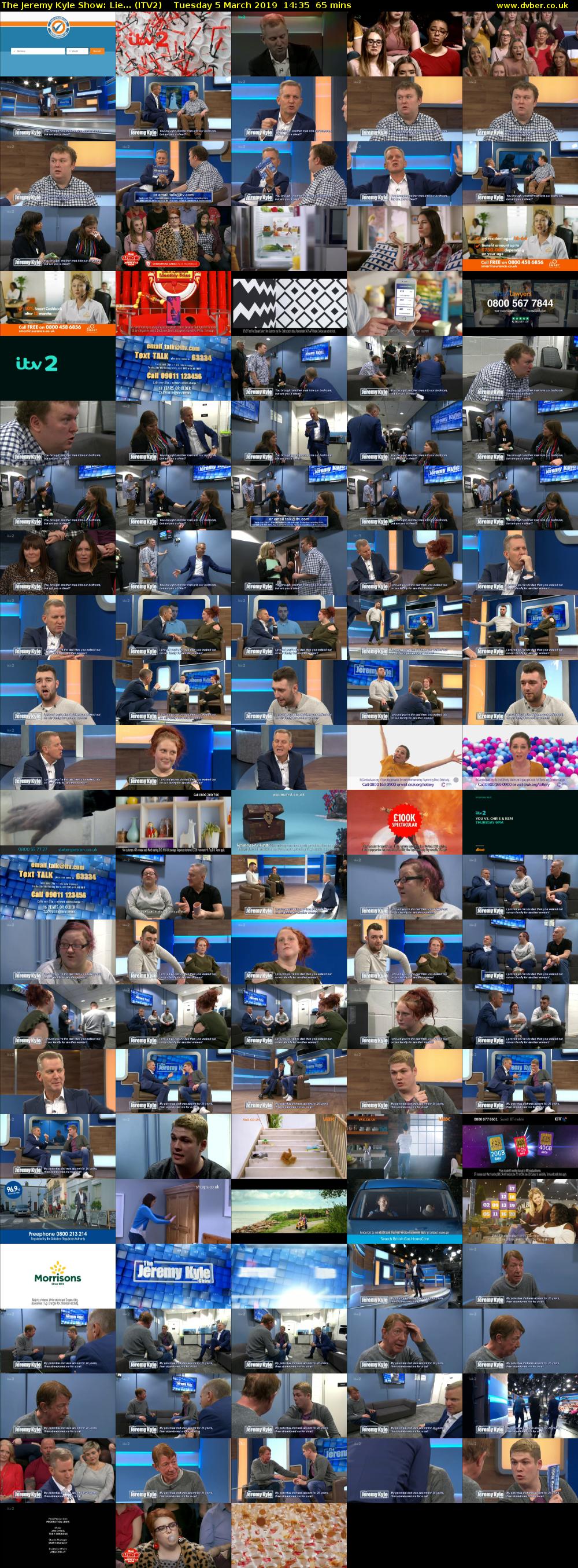 The Jeremy Kyle Show: Lie... (ITV2) Tuesday 5 March 2019 14:35 - 15:40
