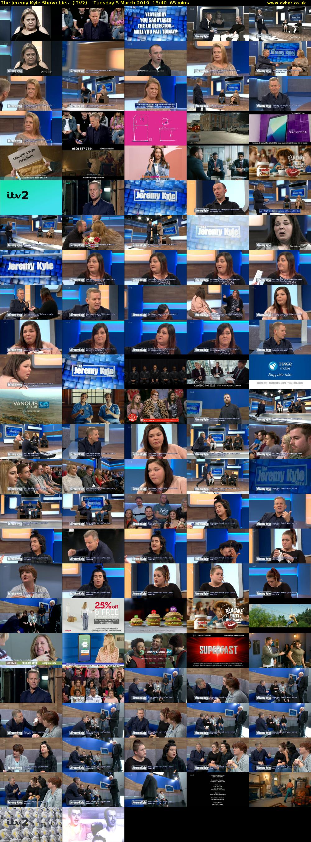 The Jeremy Kyle Show: Lie... (ITV2) Tuesday 5 March 2019 15:40 - 16:45