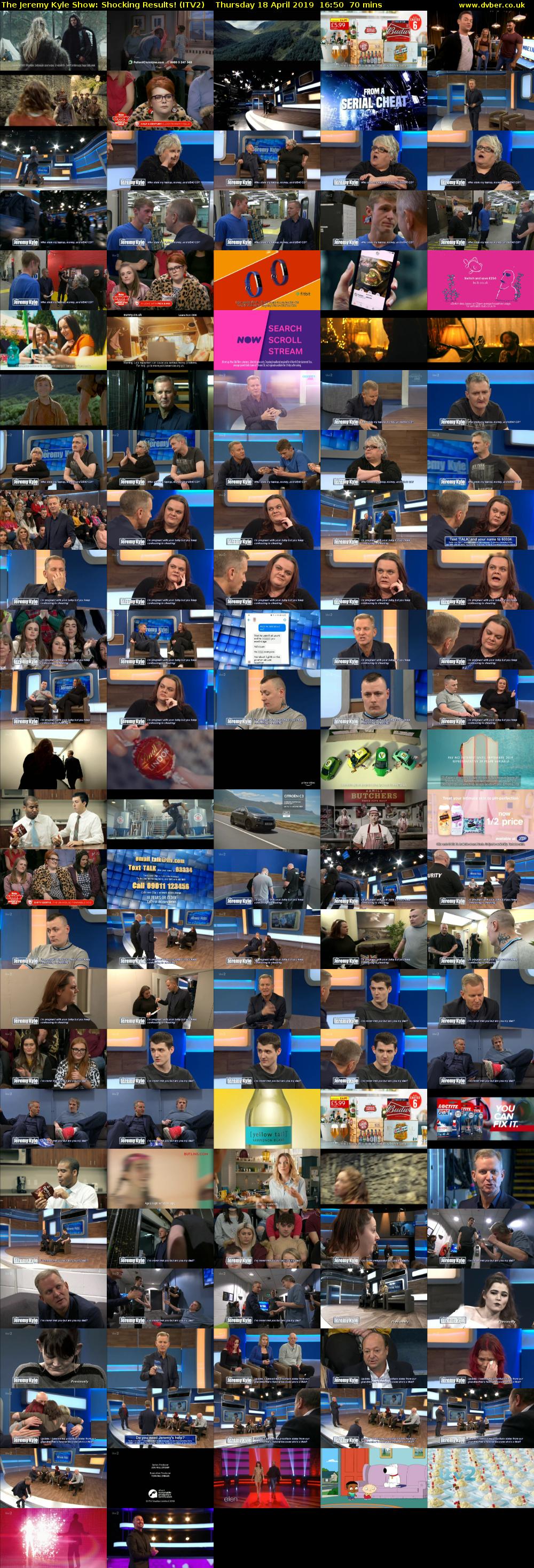 The Jeremy Kyle Show: Shocking Results! (ITV2) Thursday 18 April 2019 16:50 - 18:00