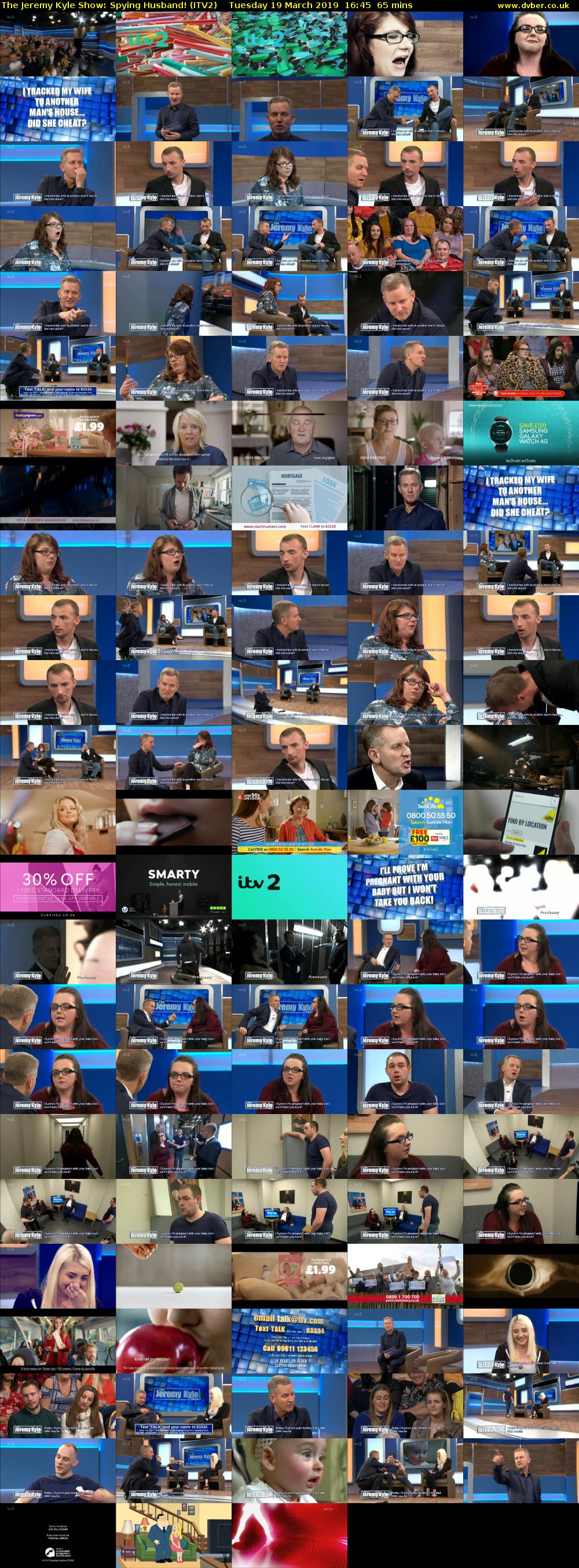 The Jeremy Kyle Show: Spying Husband! (ITV2) Tuesday 19 March 2019 16:45 - 17:50