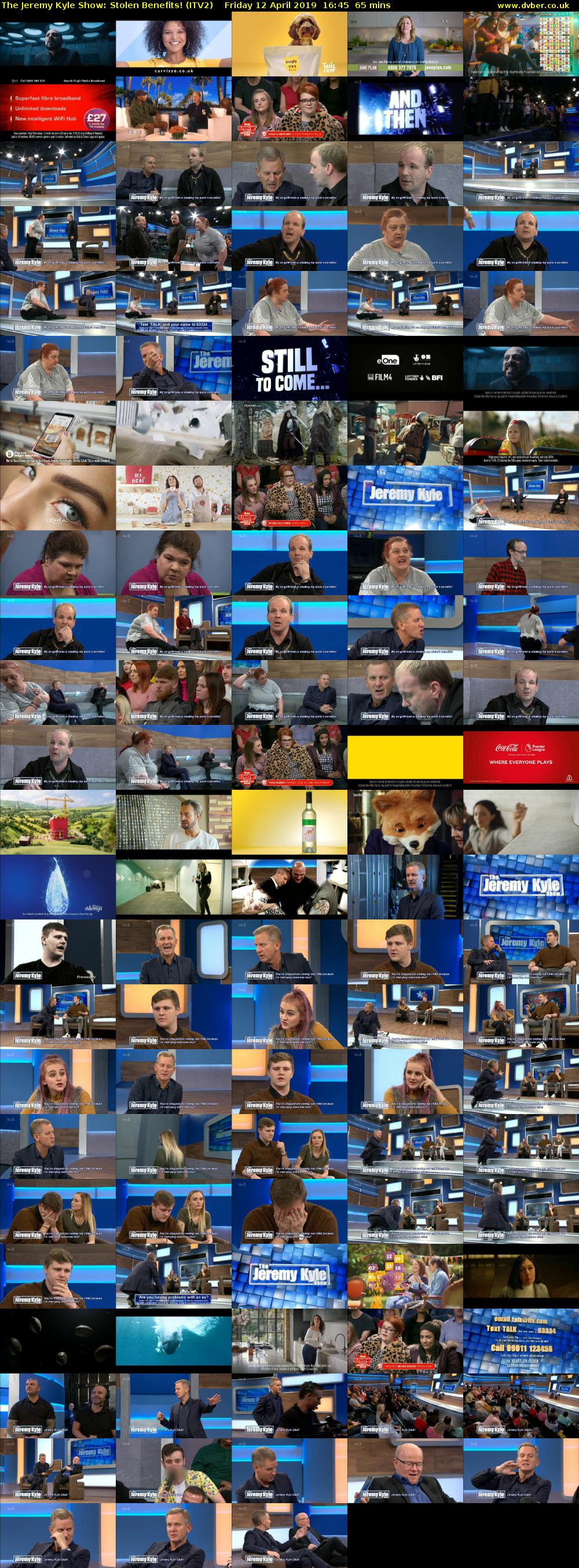 The Jeremy Kyle Show: Stolen Benefits! (ITV2) Friday 12 April 2019 16:45 - 17:50