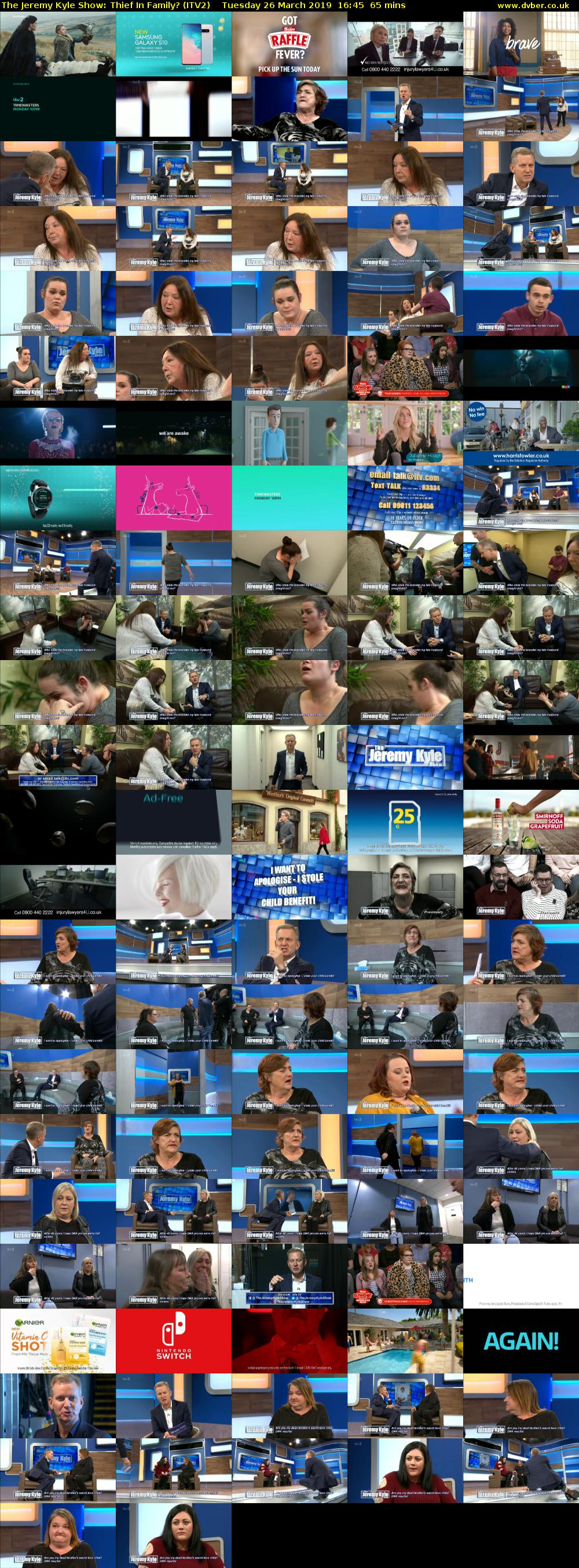 The Jeremy Kyle Show: Thief In Family? (ITV2) Tuesday 26 March 2019 16:45 - 17:50