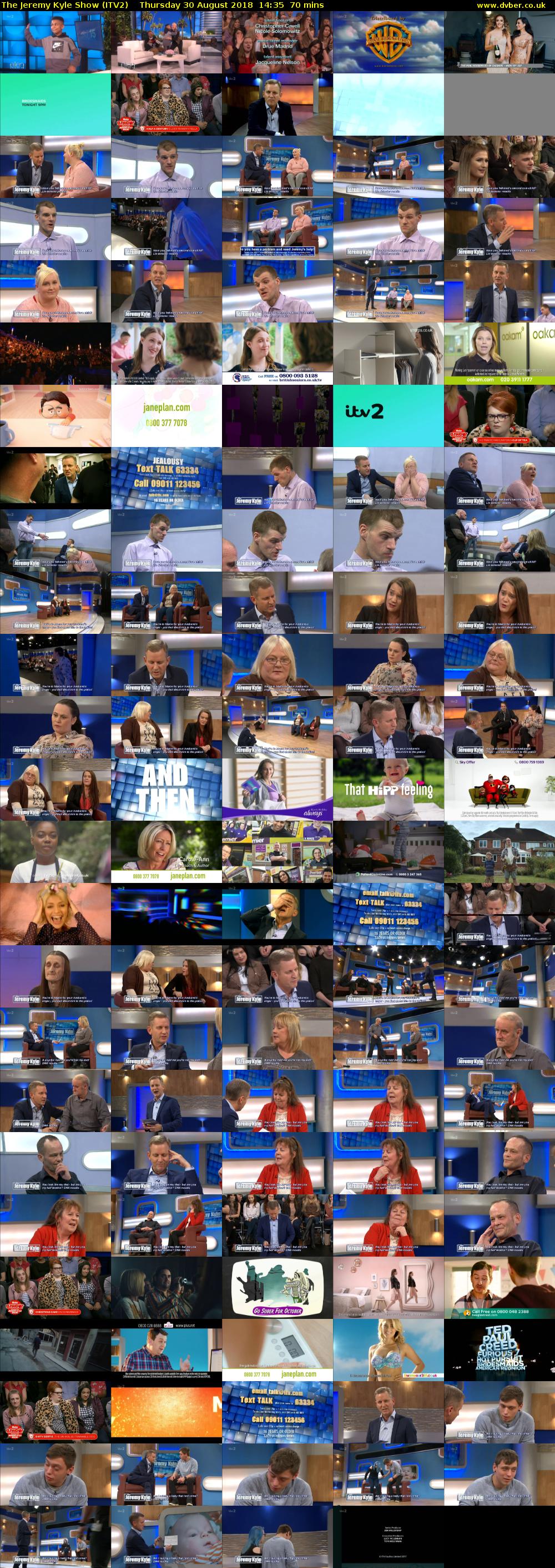 The Jeremy Kyle Show (ITV2) Thursday 30 August 2018 14:35 - 15:45