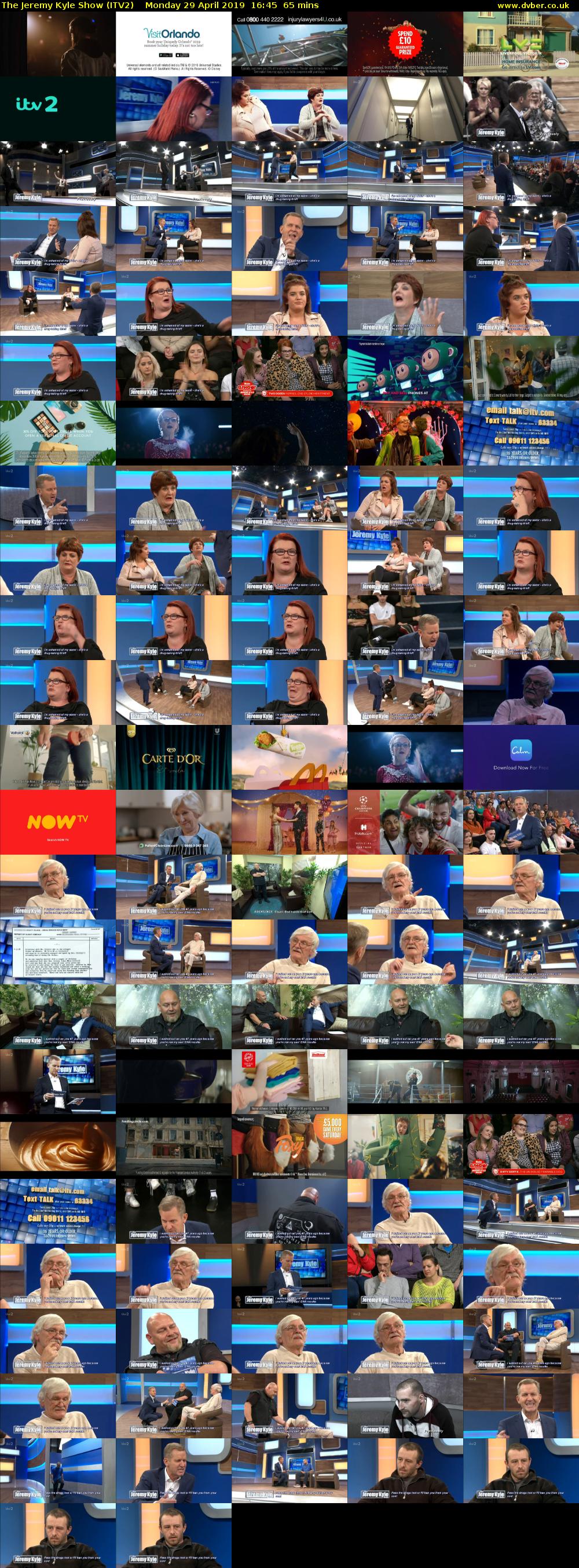 The Jeremy Kyle Show (ITV2) Monday 29 April 2019 16:45 - 17:50