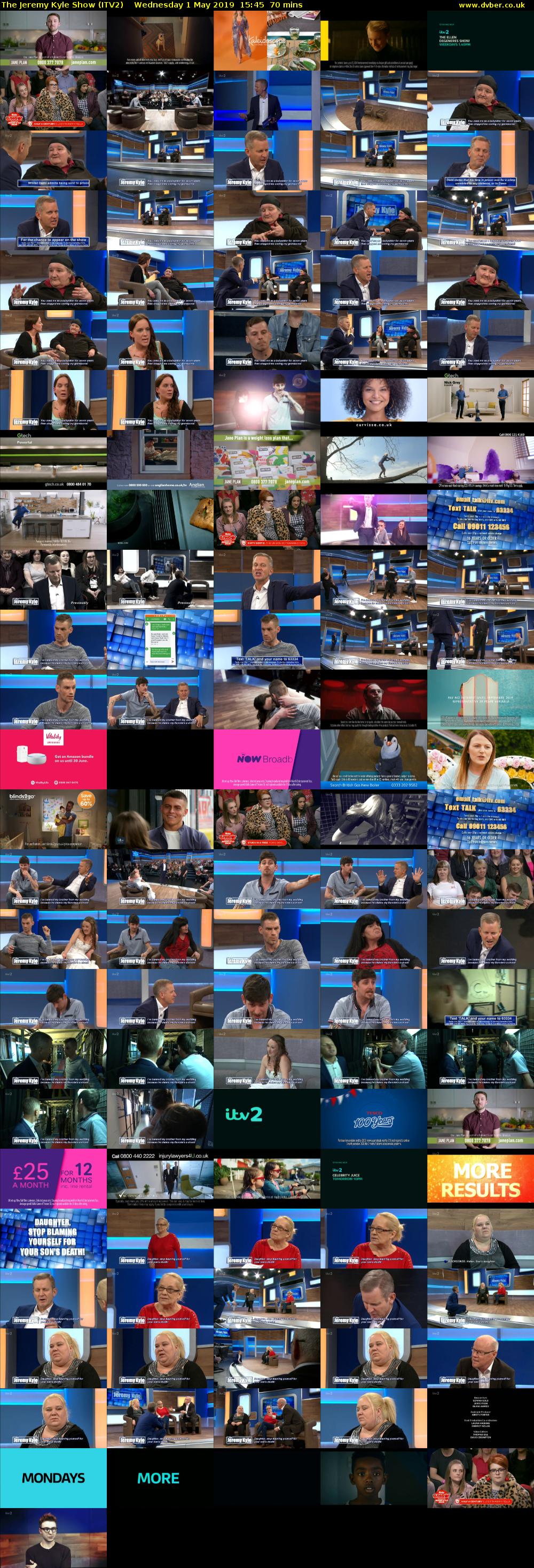 The Jeremy Kyle Show (ITV2) Wednesday 1 May 2019 15:45 - 16:55