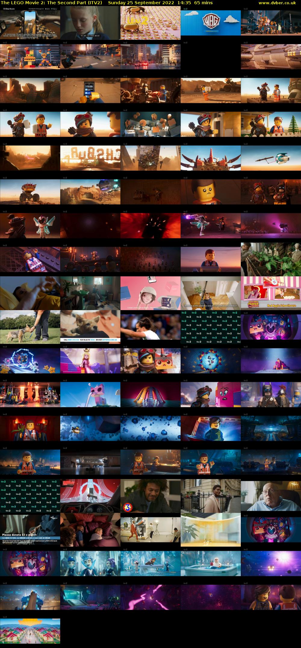 The LEGO Movie 2: The Second Part (ITV2) Sunday 25 September 2022 14:35 - 15:40