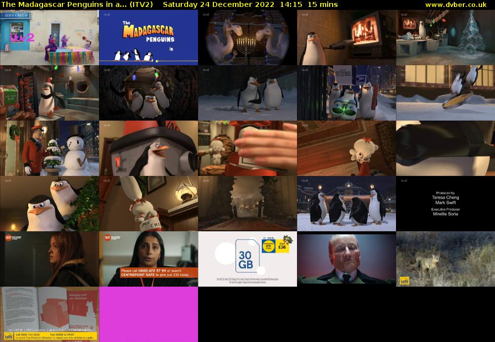 The Madagascar Penguins in a... (ITV2) Saturday 24 December 2022 14:15 - 14:30