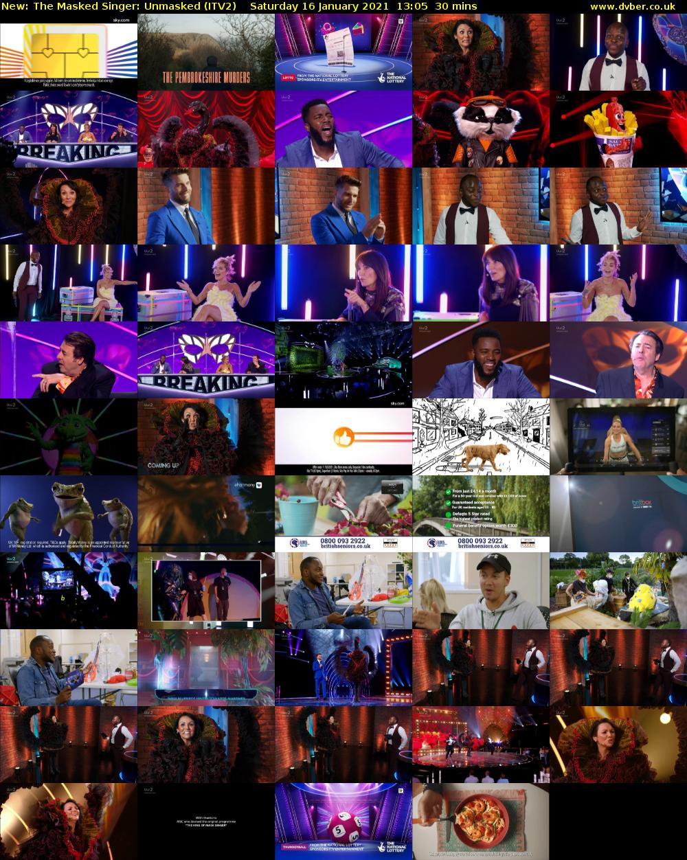 The Masked Singer: Unmasked (ITV2) Saturday 16 January 2021 13:05 - 13:35