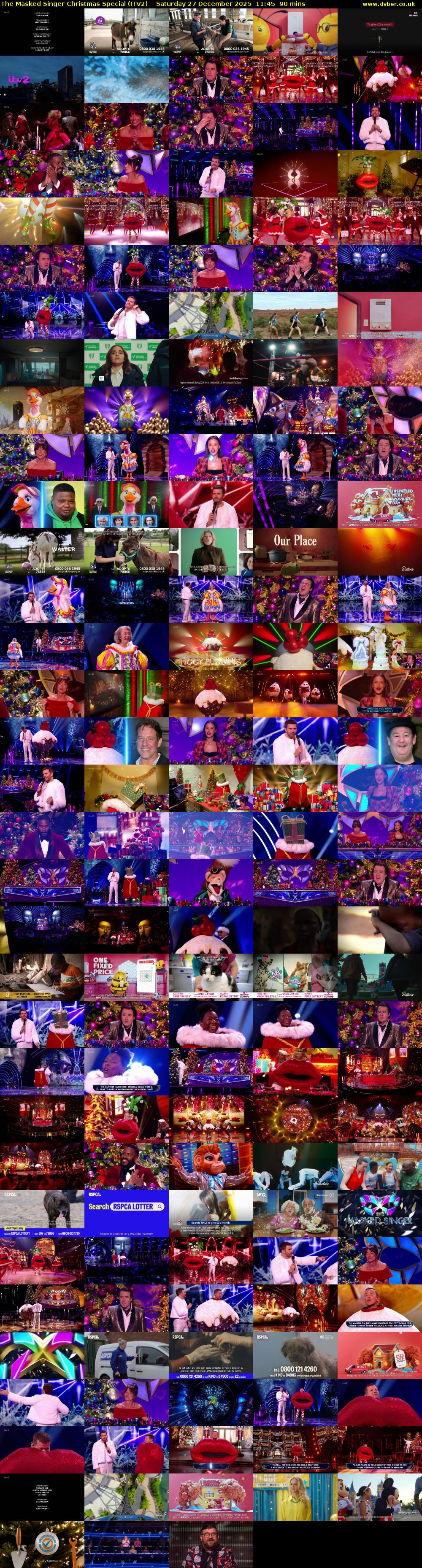 The Masked Singer Christmas Special (ITV2) Saturday 27 December 2025 11:45 - 13:15
