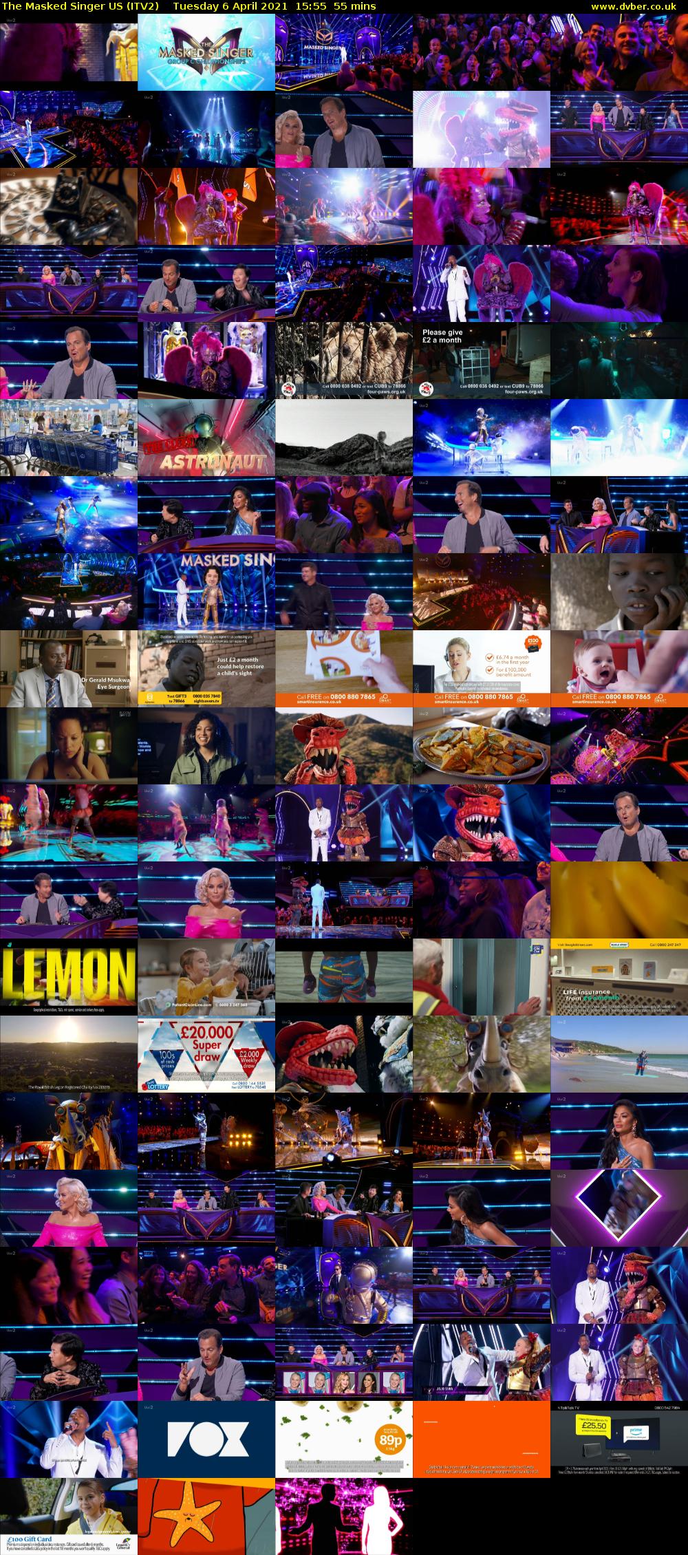 The Masked Singer US (ITV2) Tuesday 6 April 2021 15:55 - 16:50