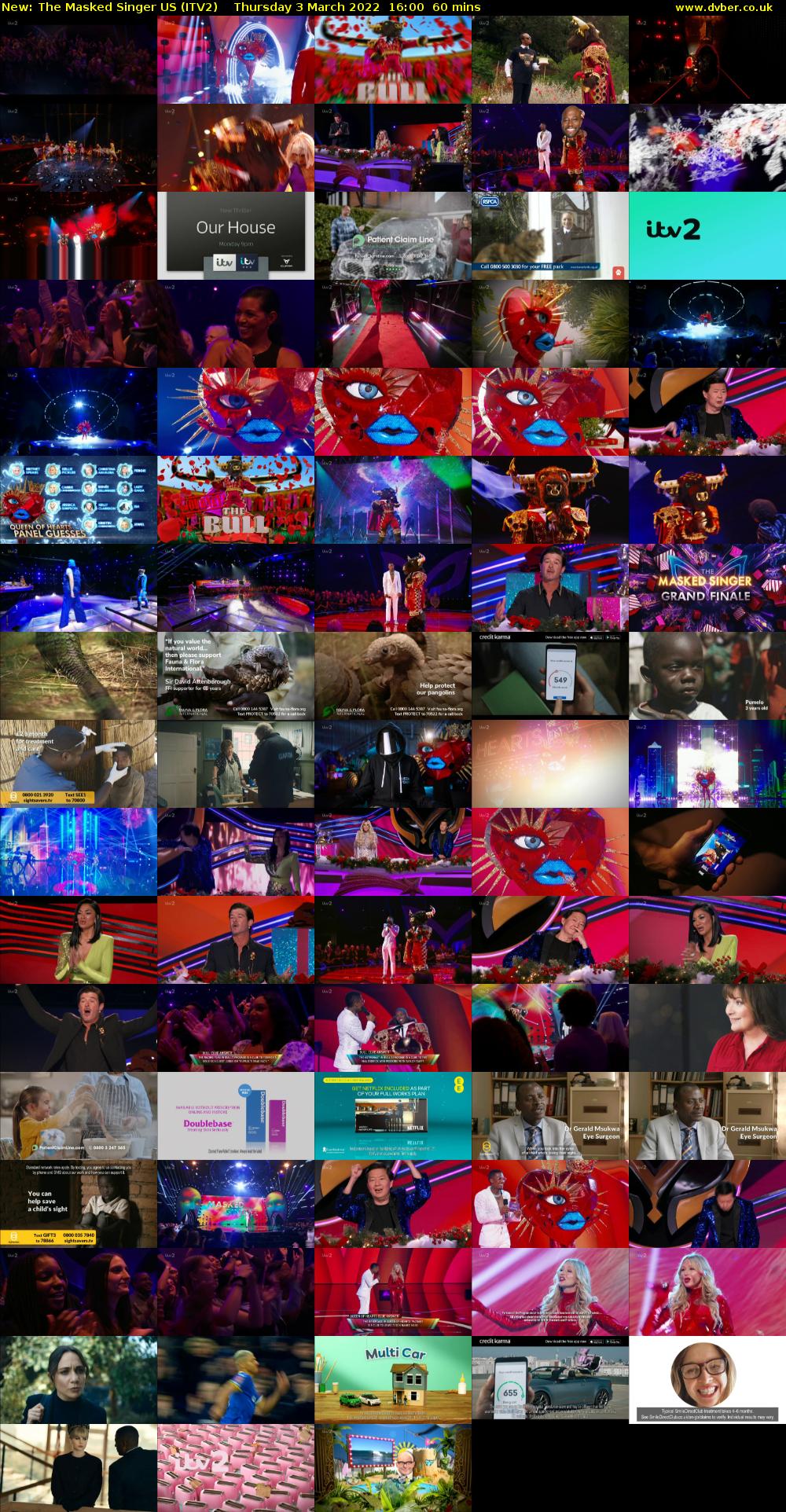 The Masked Singer US (ITV2) Thursday 3 March 2022 16:00 - 17:00