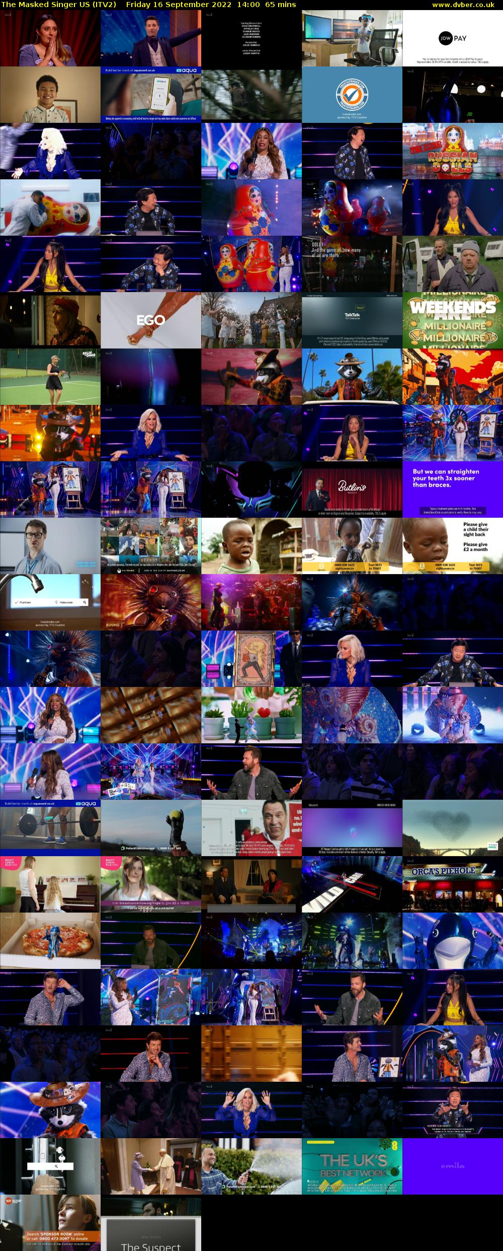 The Masked Singer US (ITV2) Friday 16 September 2022 14:00 - 15:05