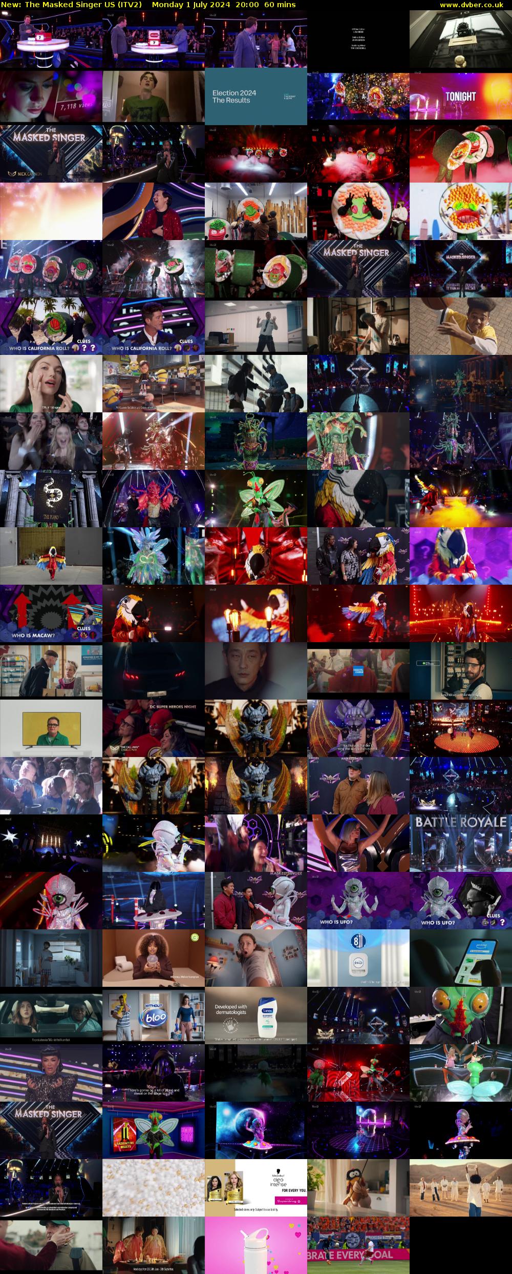 The Masked Singer US (ITV2) Monday 1 July 2024 20:00 - 21:00