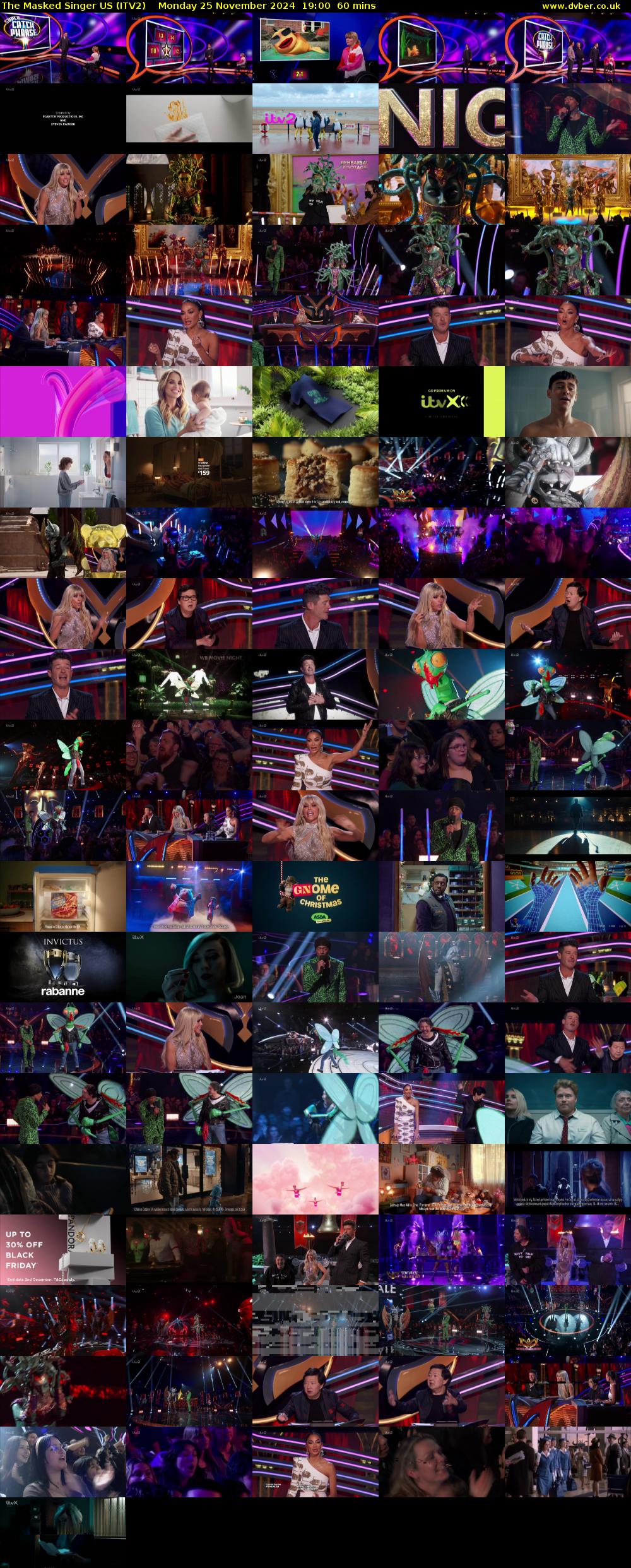 The Masked Singer US (ITV2) Monday 25 November 2024 19:00 - 20:00