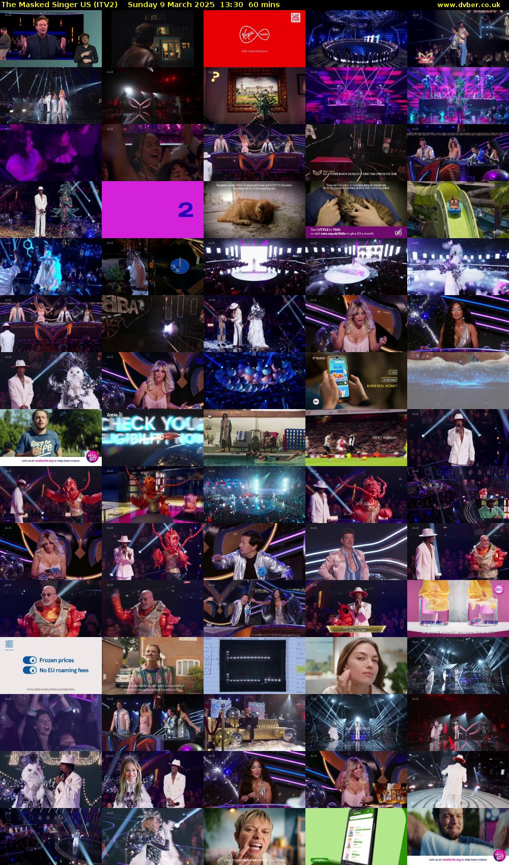 The Masked Singer US (ITV2) Sunday 9 March 2025 13:30 - 14:30