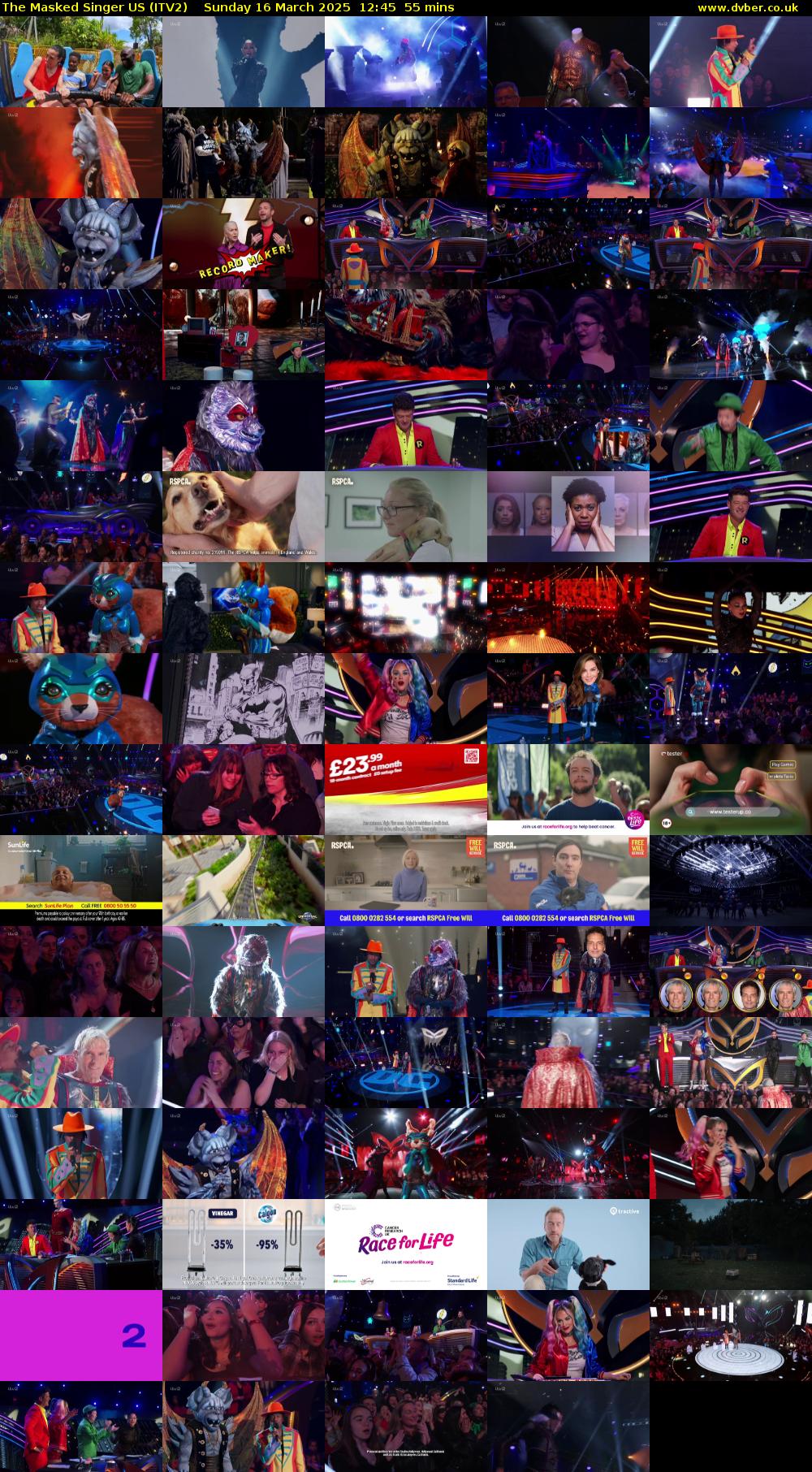 The Masked Singer US (ITV2) Sunday 16 March 2025 12:45 - 13:40