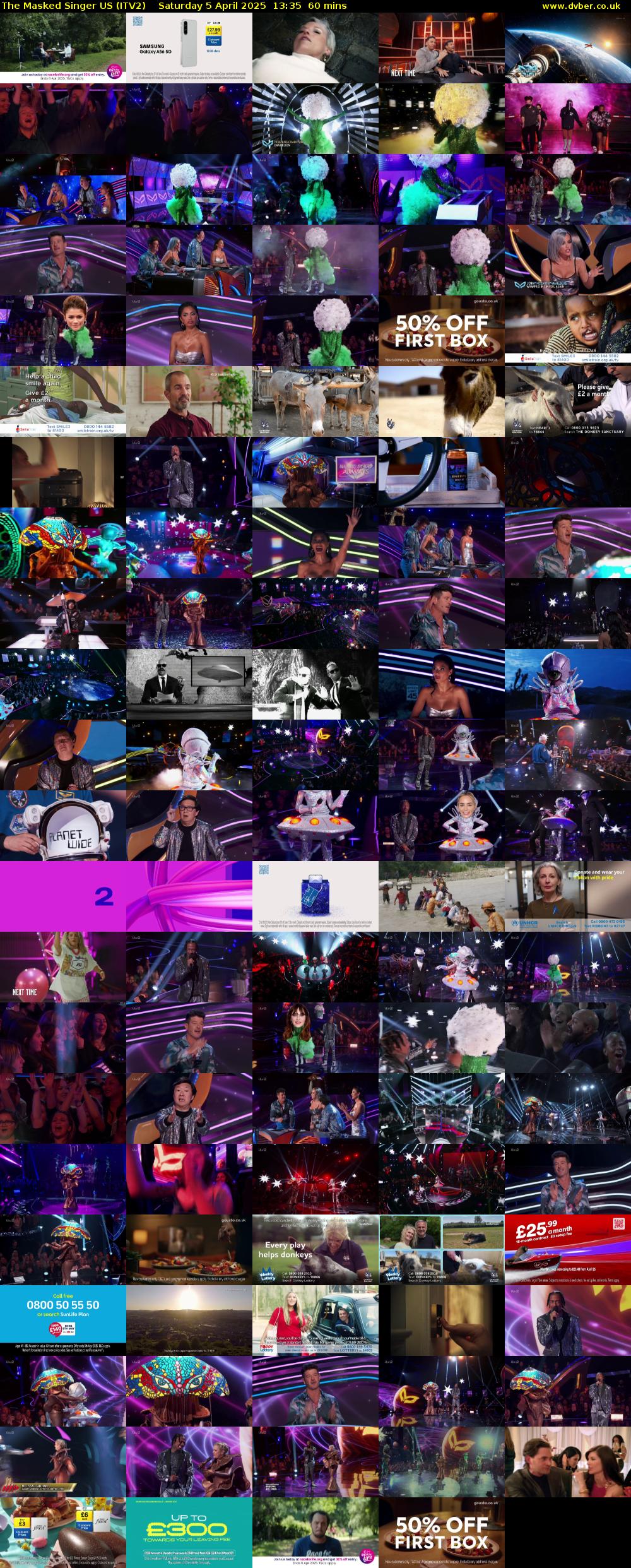 The Masked Singer US (ITV2) Saturday 5 April 2025 13:35 - 14:35