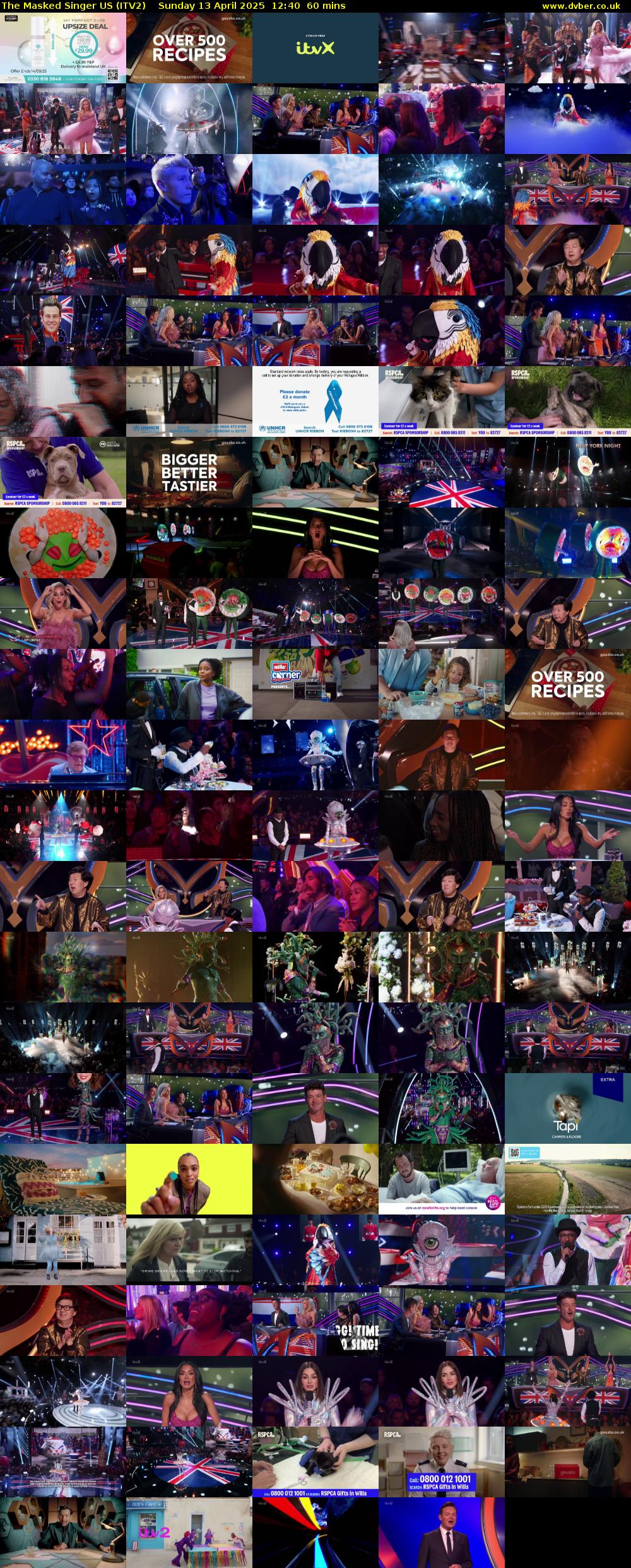 The Masked Singer US (ITV2) Sunday 13 April 2025 12:40 - 13:40