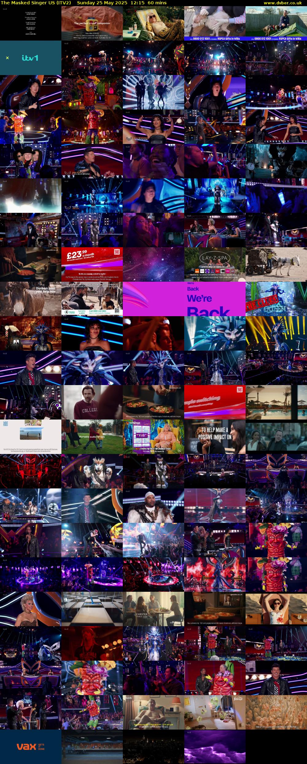 The Masked Singer US (ITV2) Sunday 25 May 2025 12:15 - 13:15