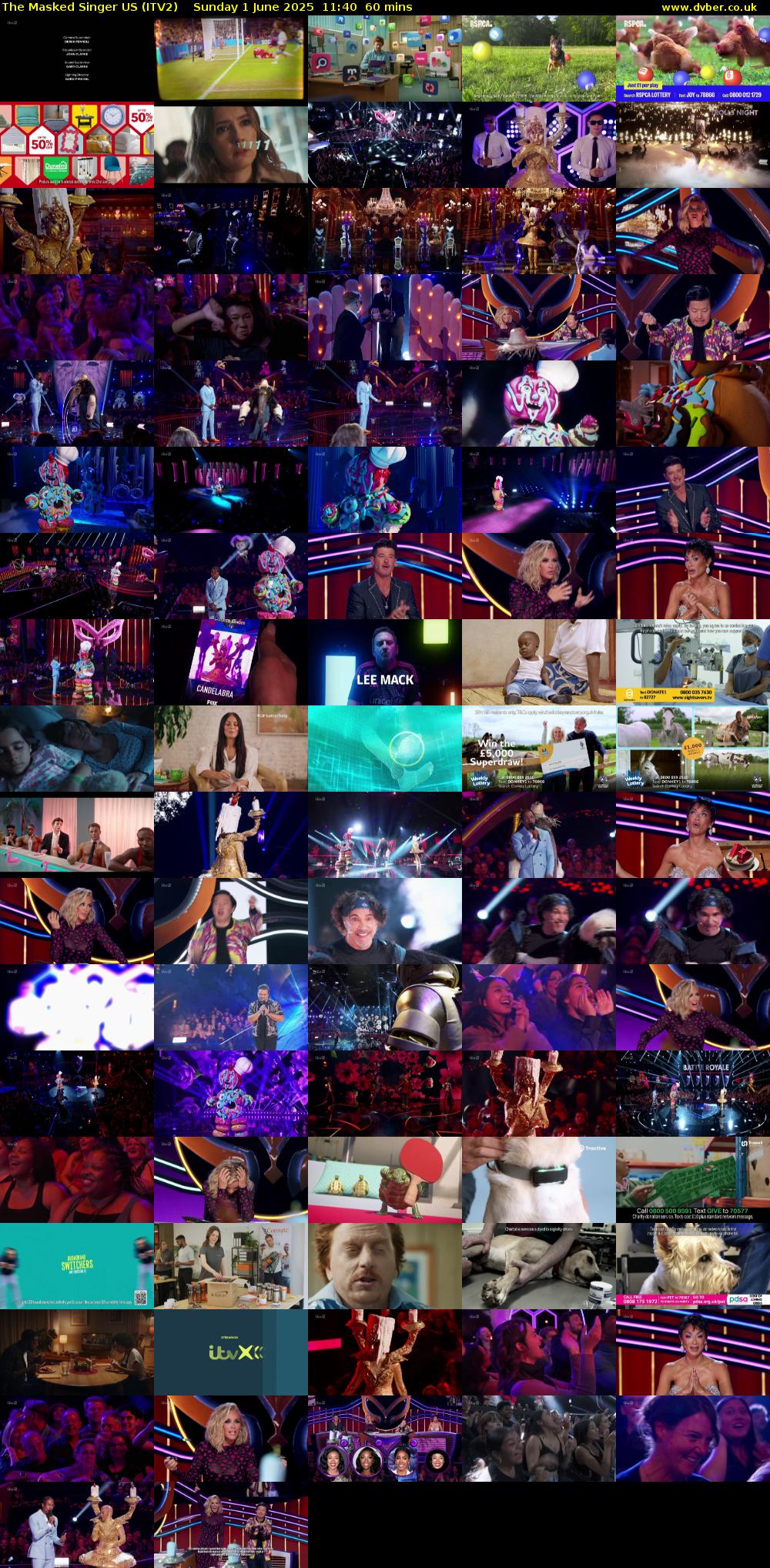 The Masked Singer US (ITV2) Sunday 1 June 2025 11:40 - 12:40