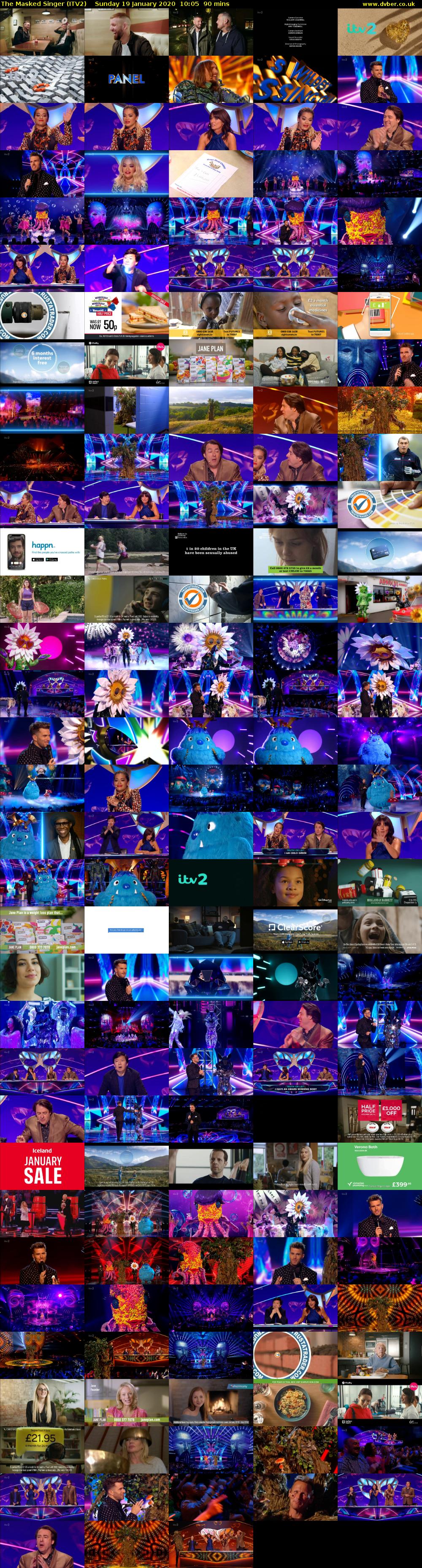 The Masked Singer (ITV2) Sunday 19 January 2020 10:05 - 11:35