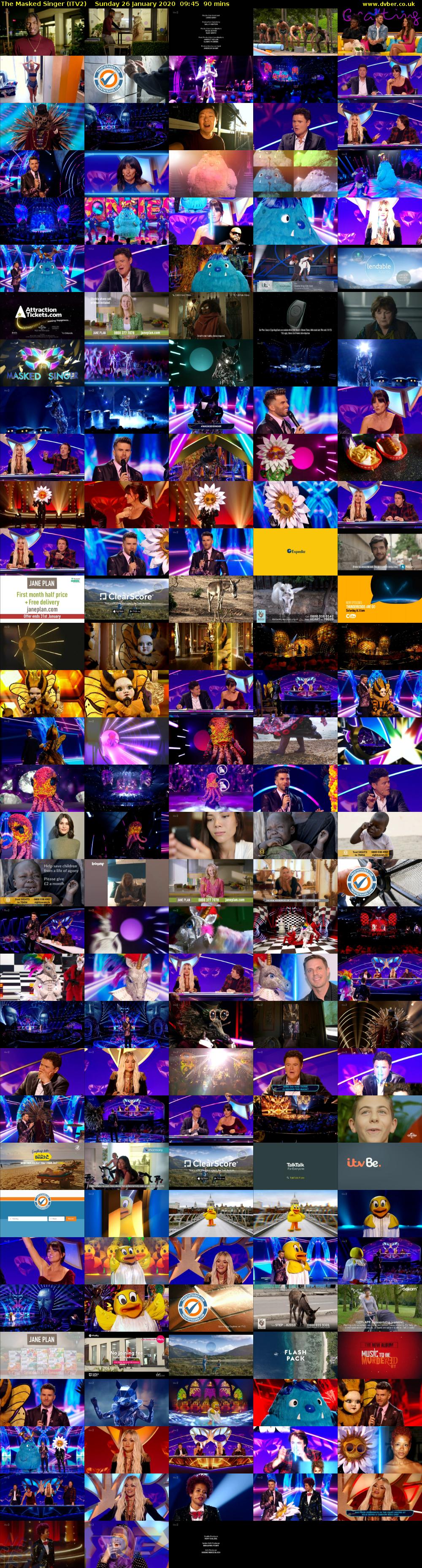The Masked Singer (ITV2) Sunday 26 January 2020 09:45 - 11:15