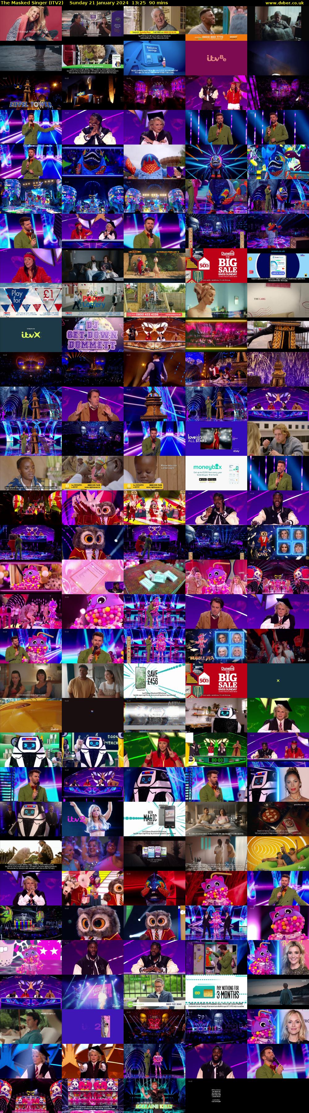 The Masked Singer (ITV2) Sunday 21 January 2024 13:25 - 14:55