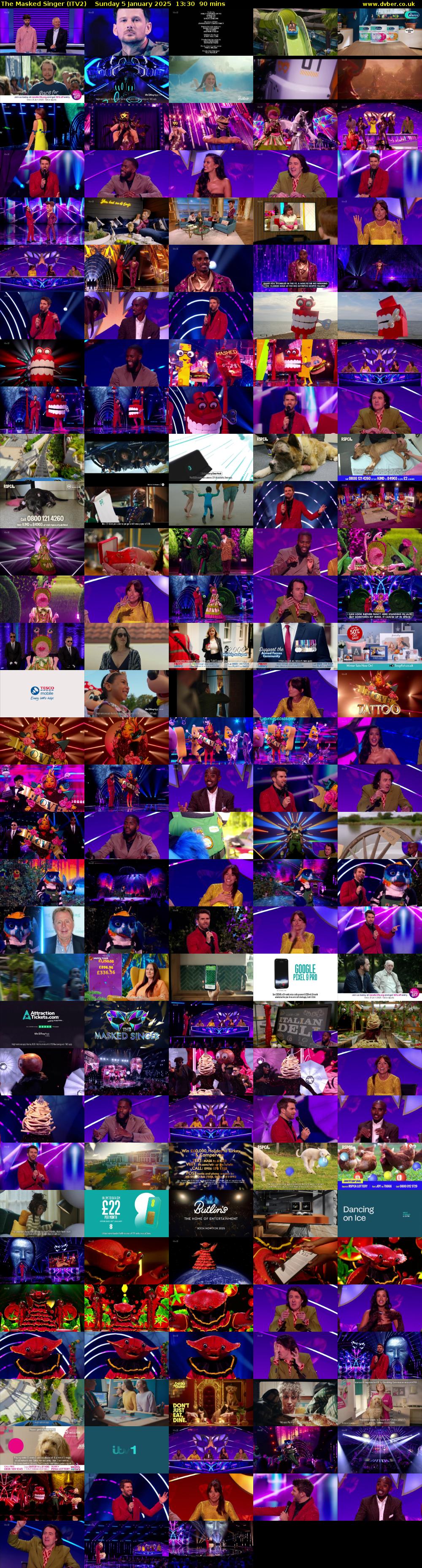 The Masked Singer (ITV2) Sunday 5 January 2025 13:30 - 15:00