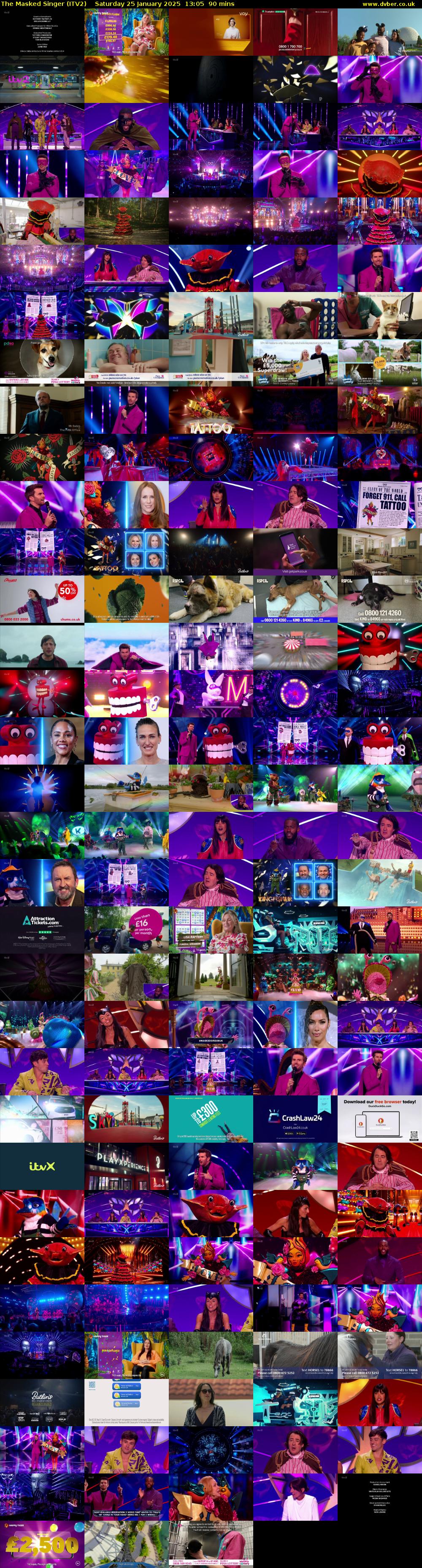 The Masked Singer (ITV2) Saturday 25 January 2025 13:05 - 14:35