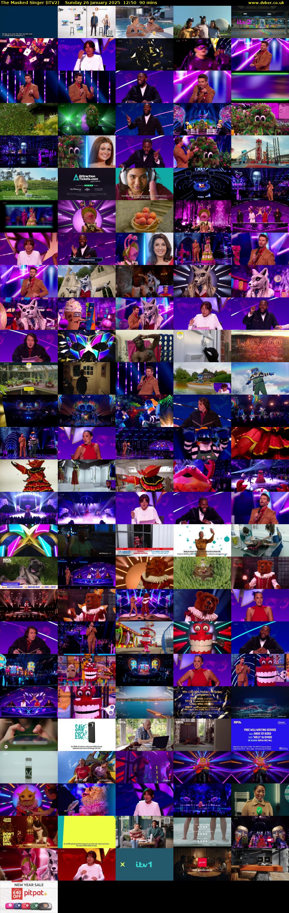The Masked Singer (ITV2) Sunday 26 January 2025 12:50 - 14:20